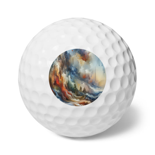 Inner Journey Abstract Golf Balls, 6pcs - ATUH.ART