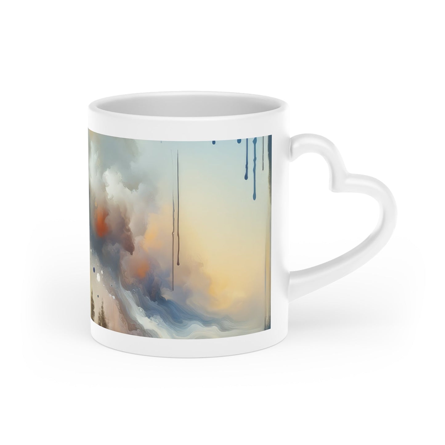 Inner Journey Abstract Heart-Shaped Mug - ATUH.ART