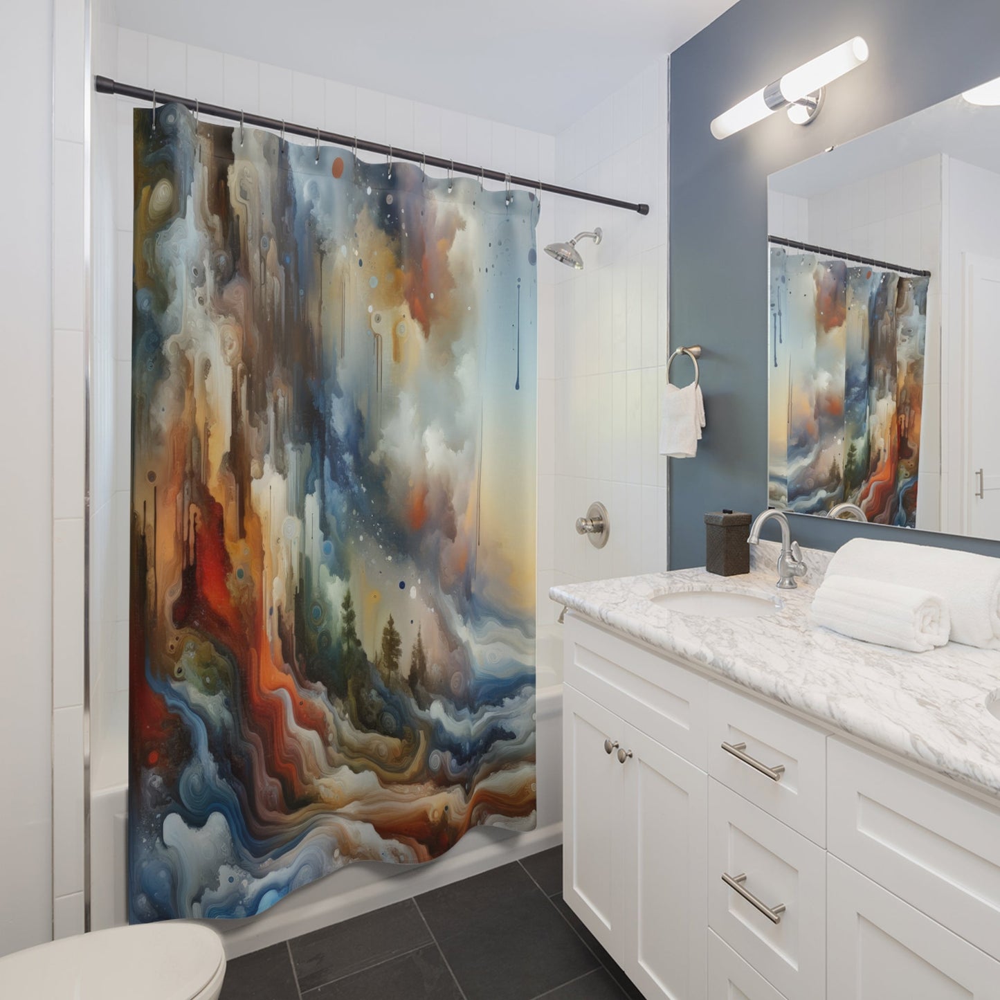 Inner Journey Abstract Shower Curtains - ATUH.ART