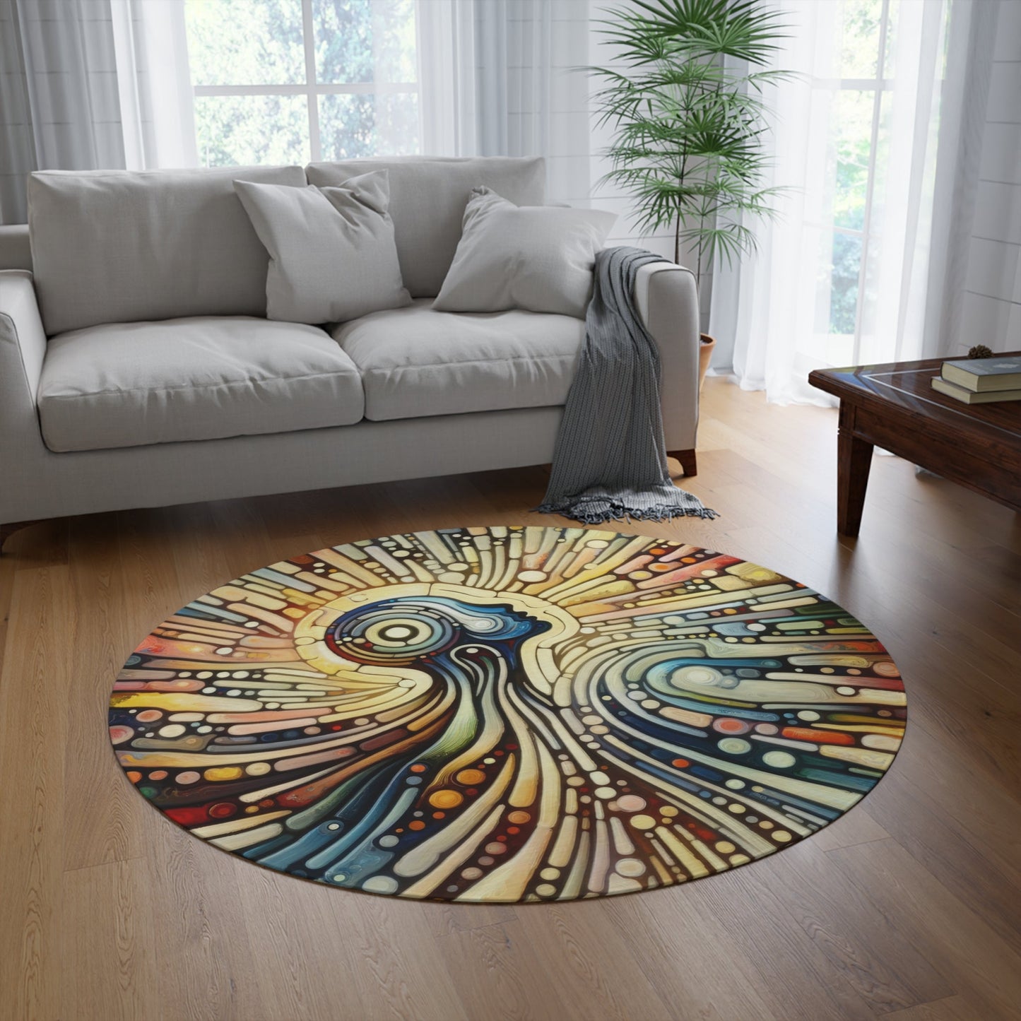 Inner Mosaic Kindness Round Rug - ATUH.ART