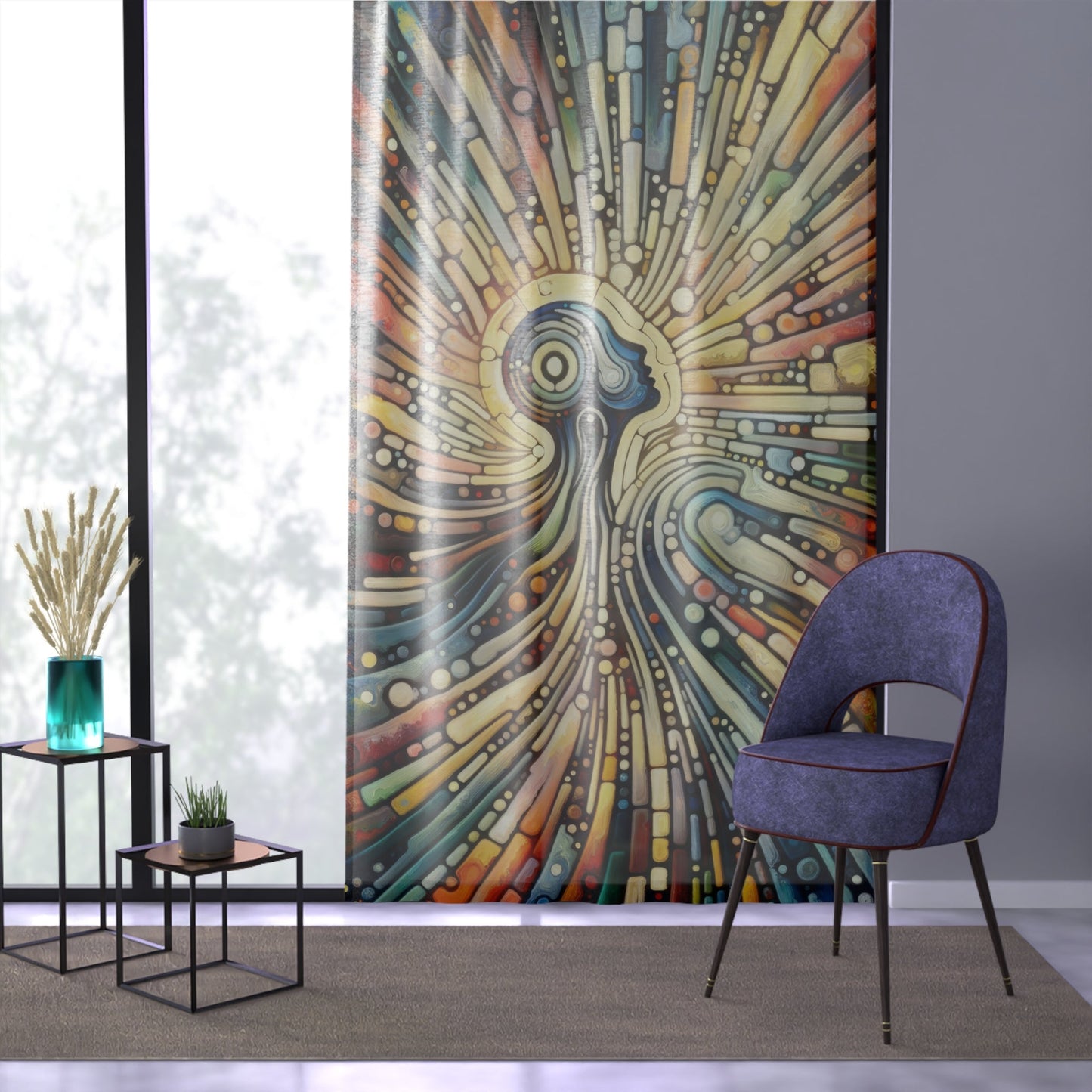 Inner Mosaic Kindness Window Curtain - ATUH.ART