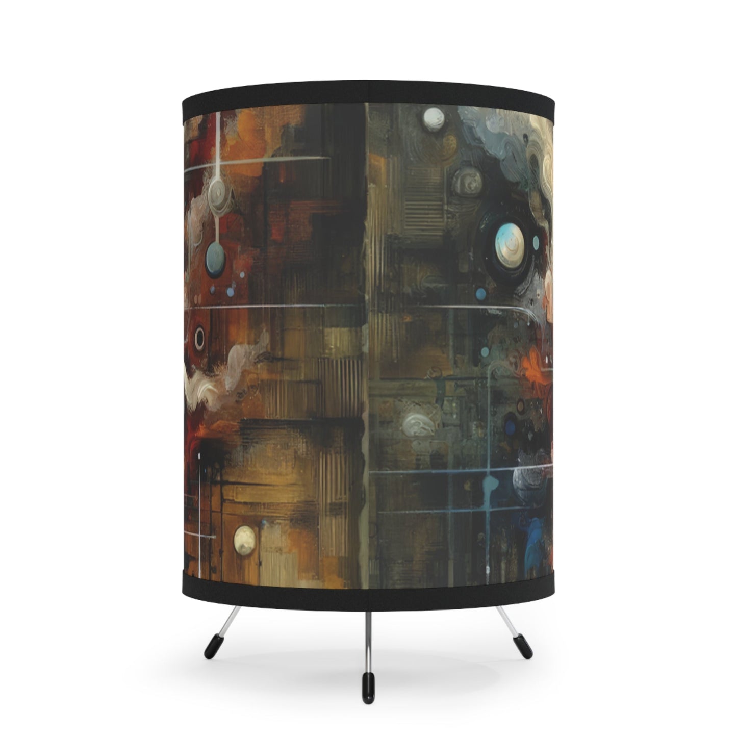 Integral Stewardship Abstract Tripod Lamp with High-Res Printed Shade, US\CA plug - ATUH.ART