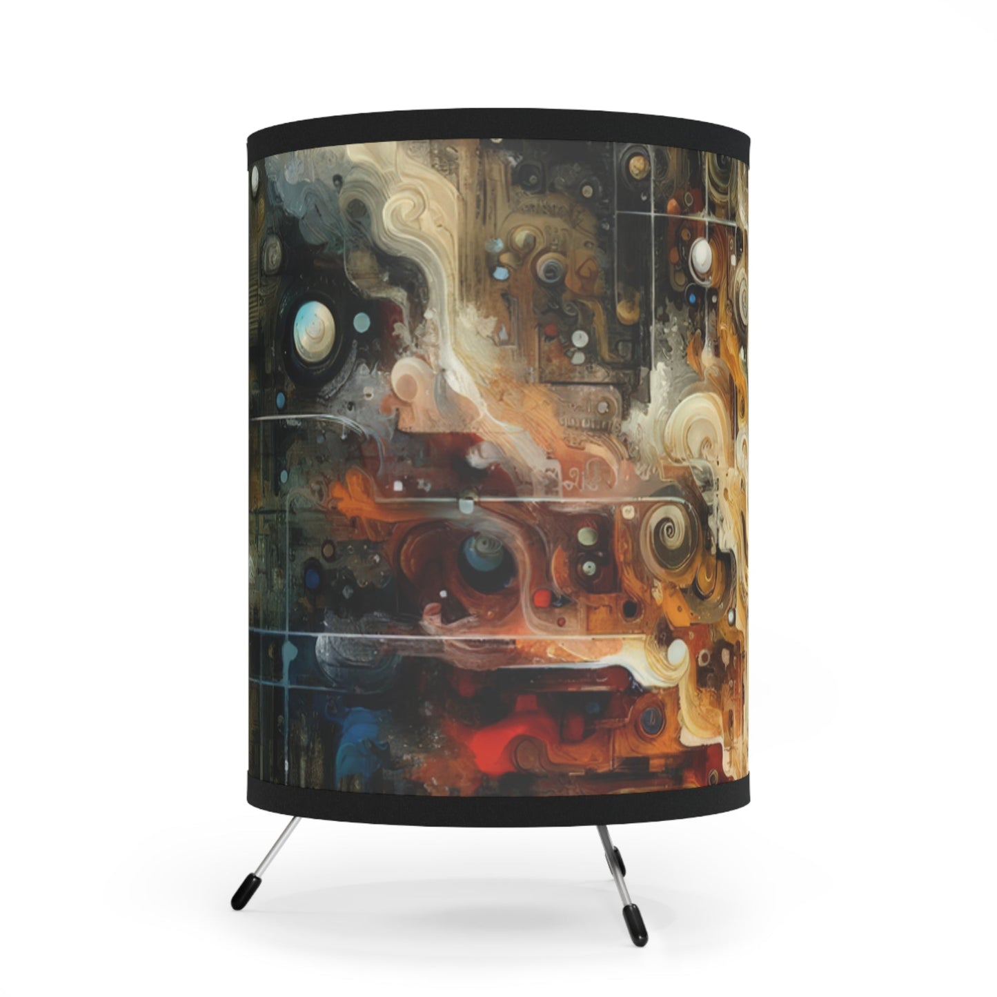 Integral Stewardship Abstract Tripod Lamp with High-Res Printed Shade, US\CA plug - ATUH.ART