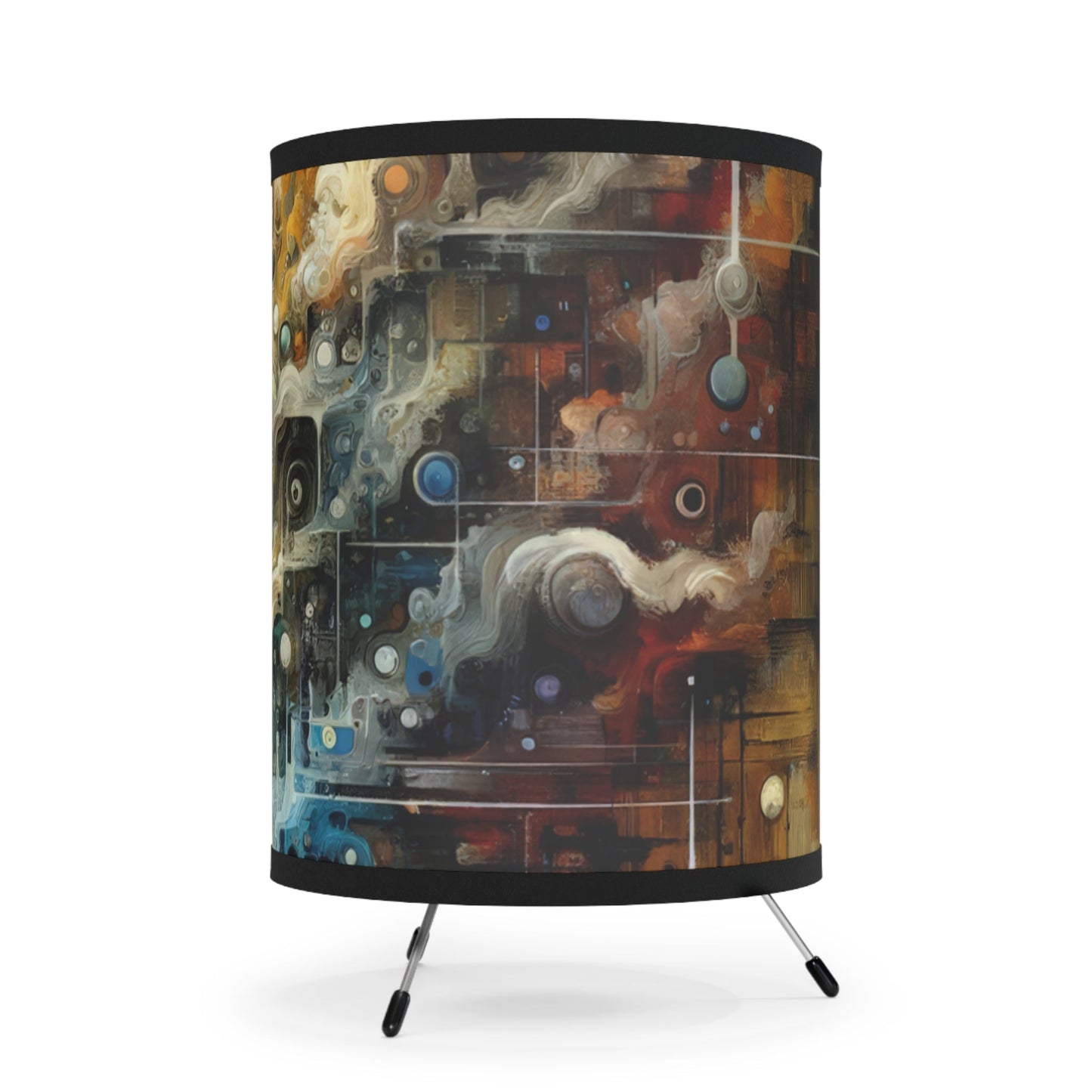 Integral Stewardship Abstract Tripod Lamp with High-Res Printed Shade, US\CA plug - ATUH.ART
