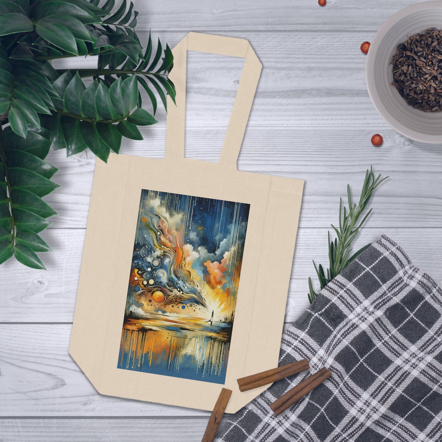 Intentional Awakening Reflection Double Wine Tote Bag - ATUH.ART