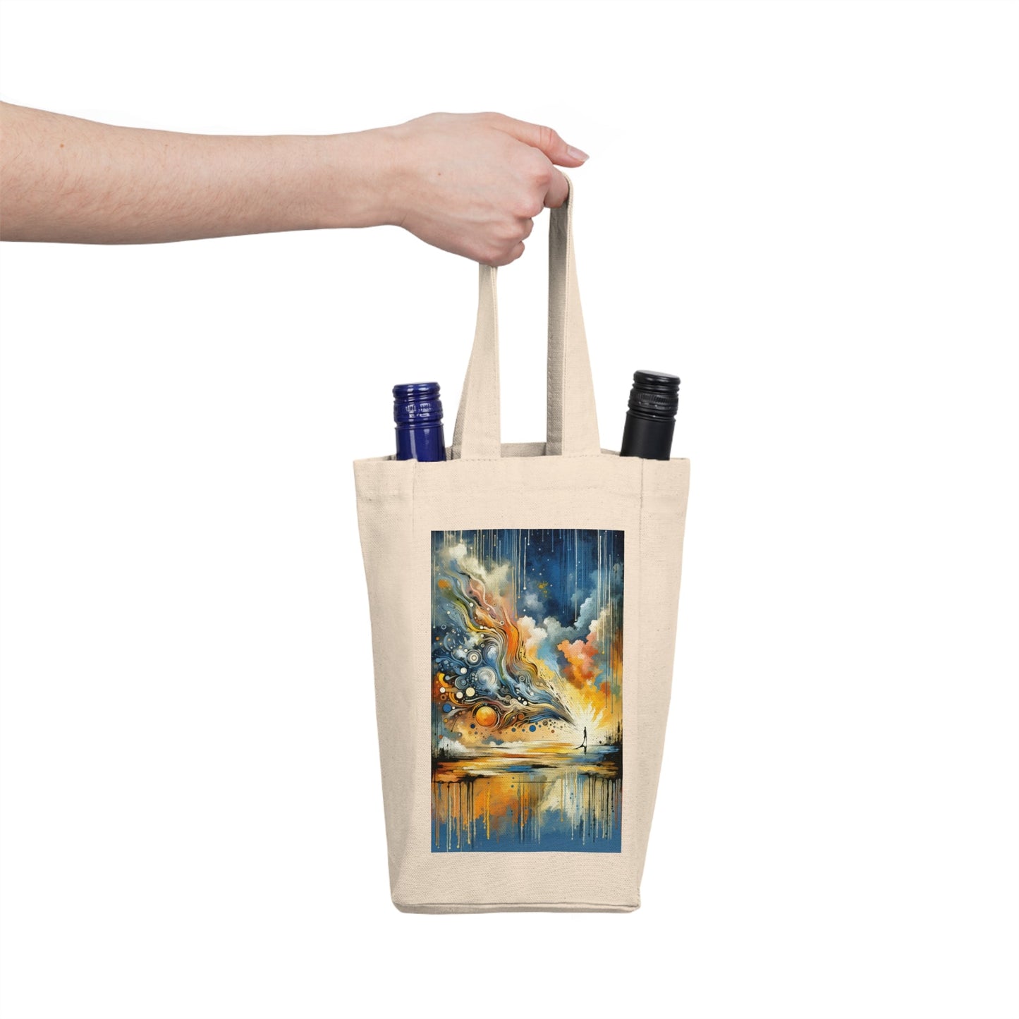 Intentional Awakening Reflection Double Wine Tote Bag - ATUH.ART