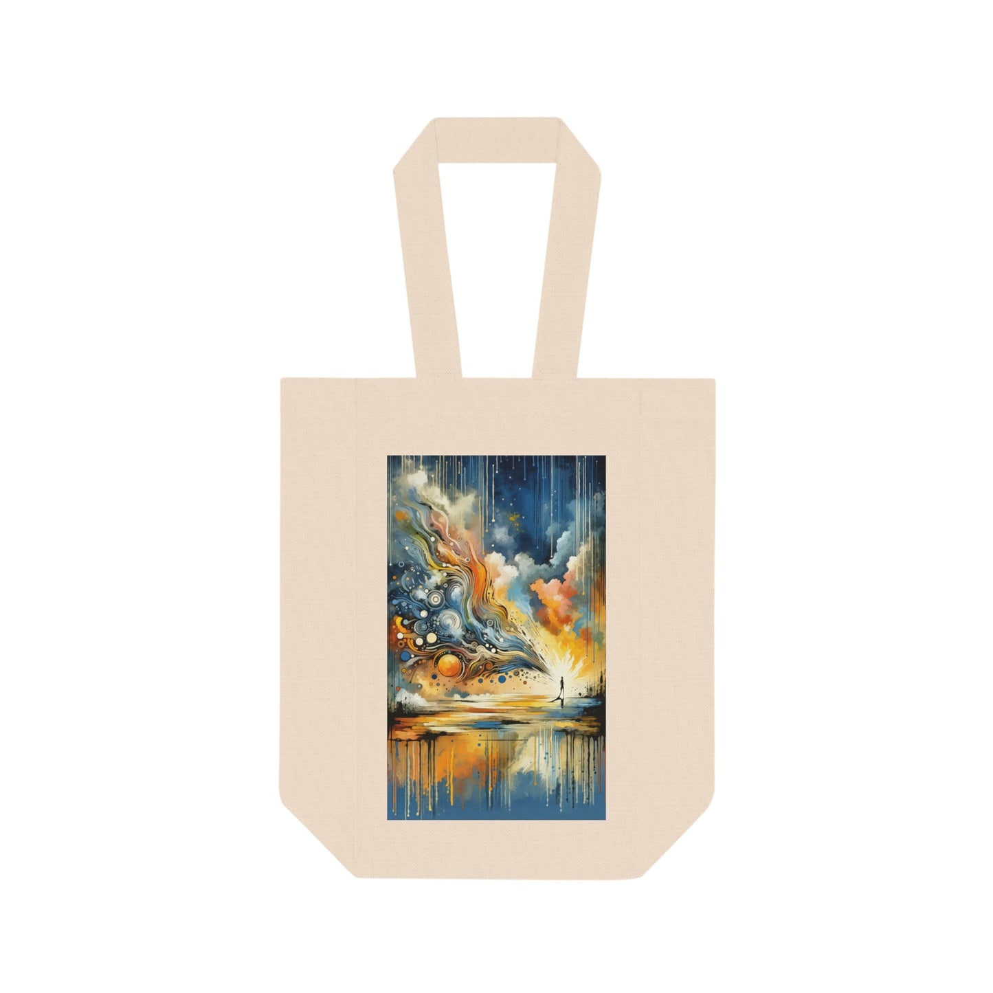 Intentional Awakening Reflection Double Wine Tote Bag - ATUH.ART