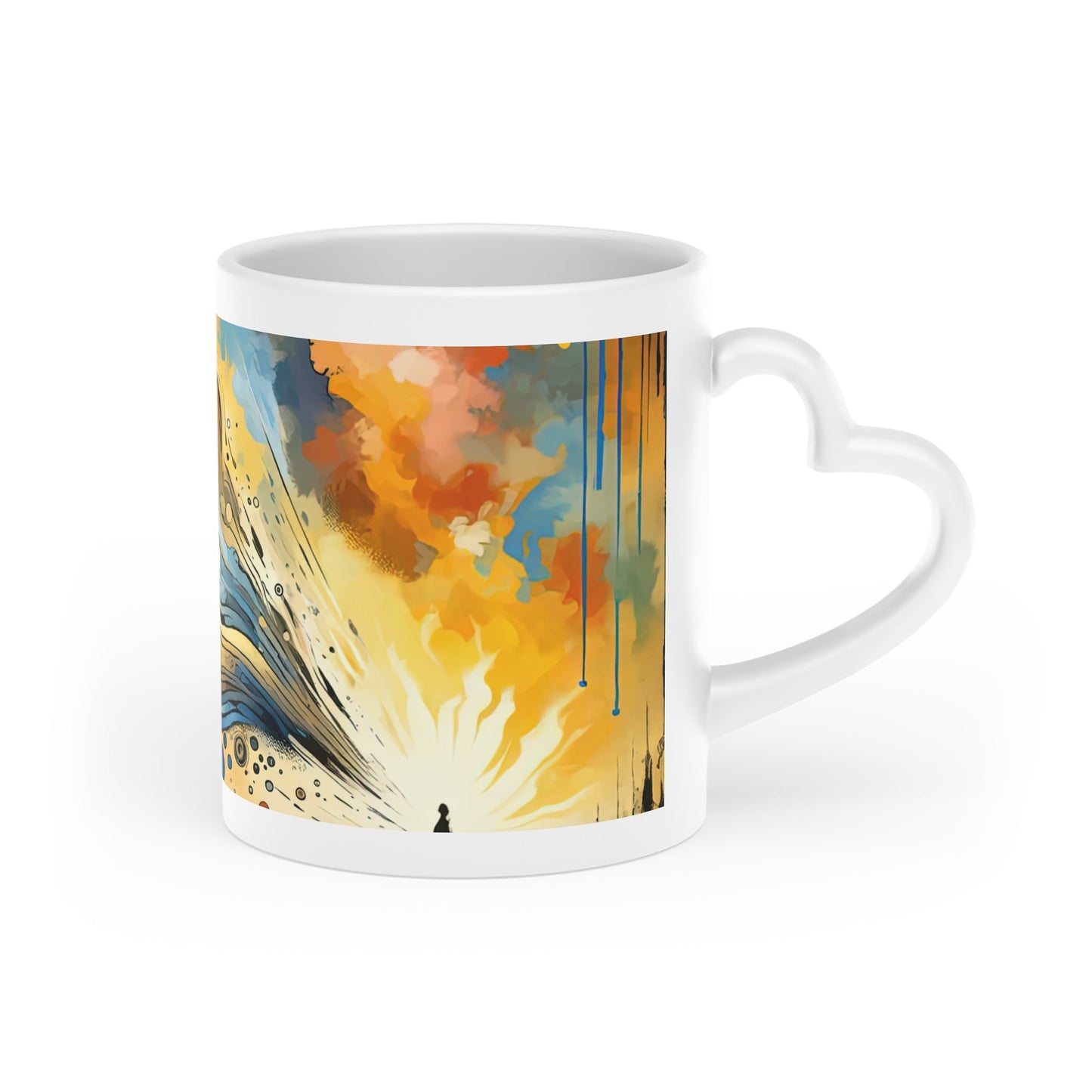 Intentional Awakening Reflection Heart-Shaped Mug - ATUH.ART