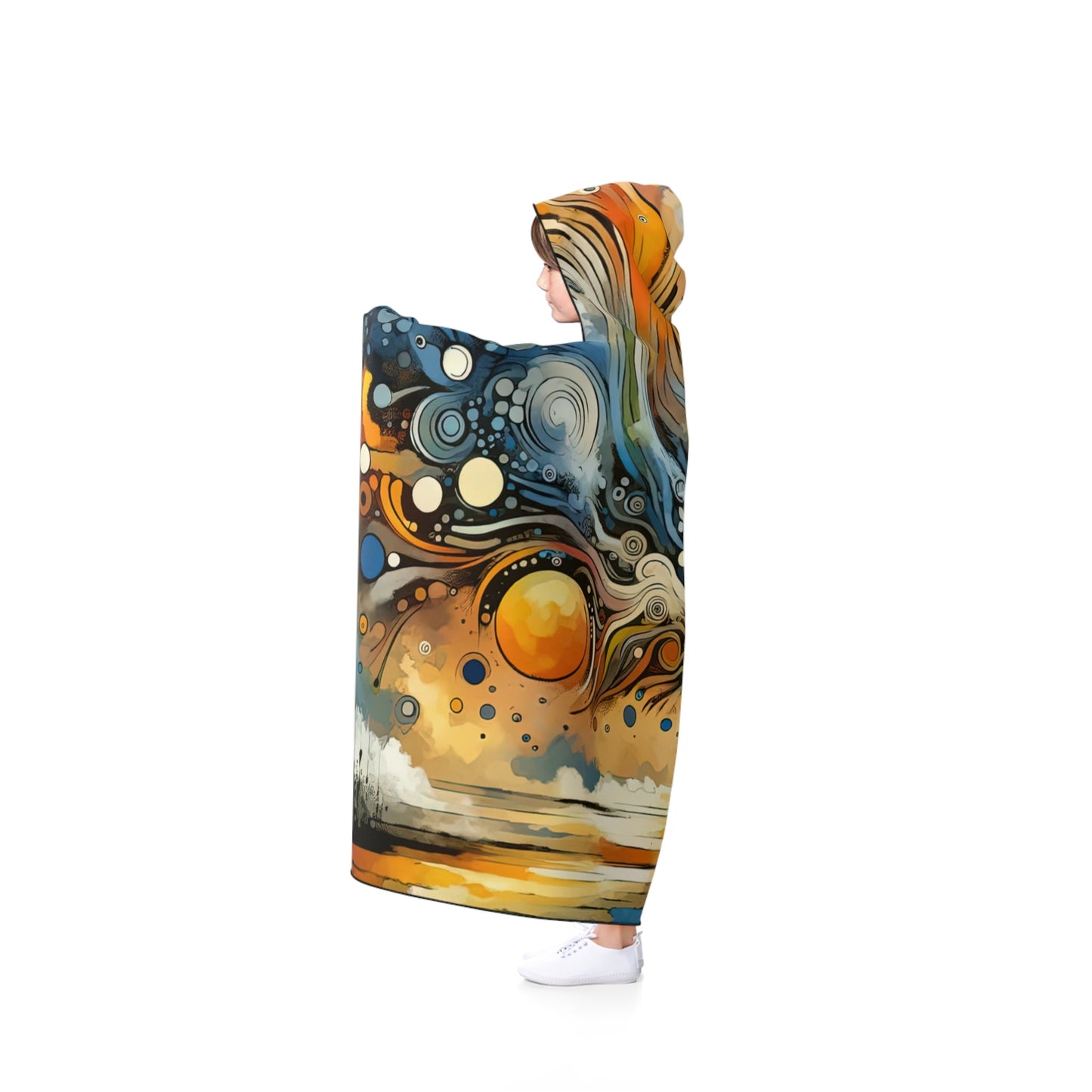 Intentional Awakening Reflection Hooded Blanket - ATUH.ART