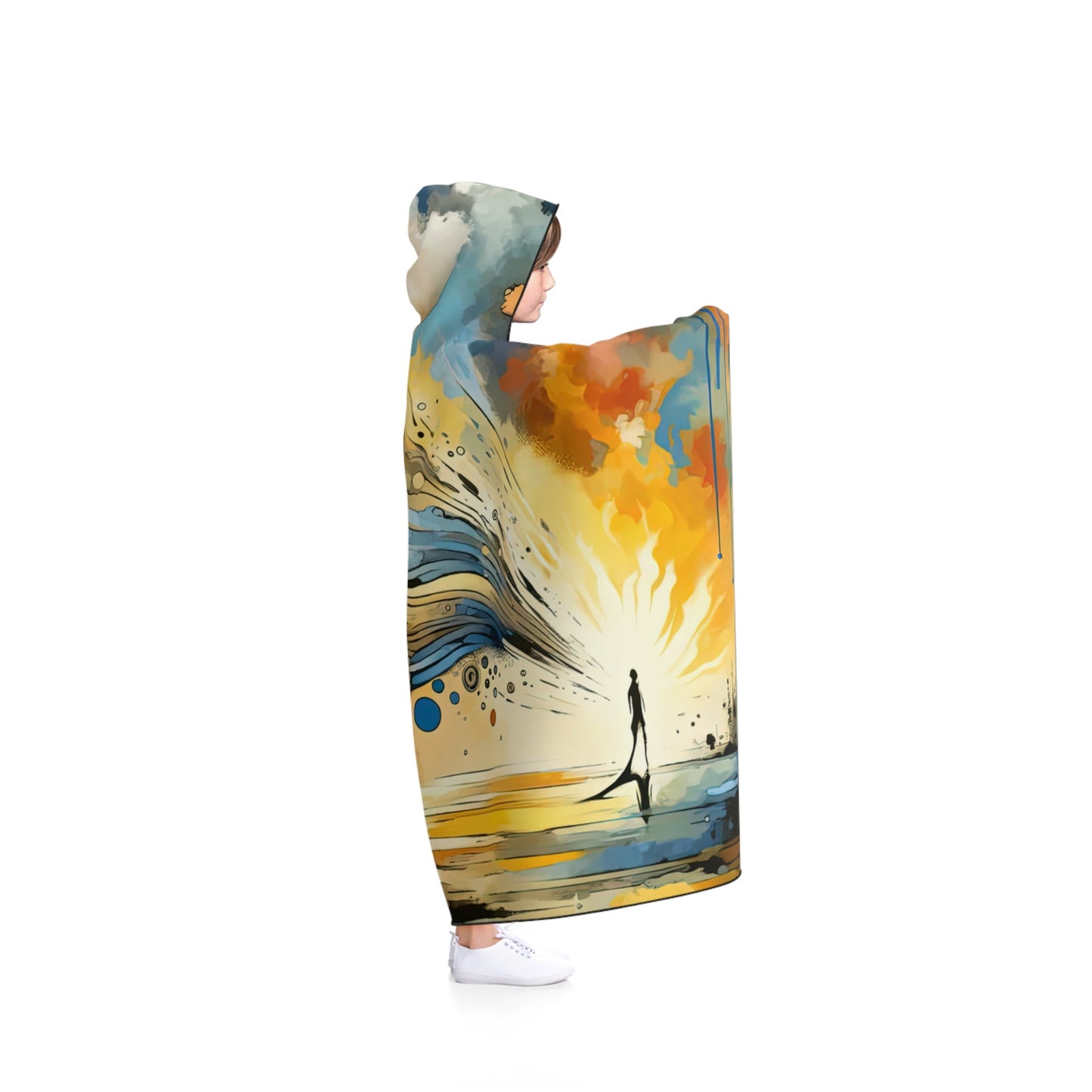 Intentional Awakening Reflection Hooded Blanket - ATUH.ART