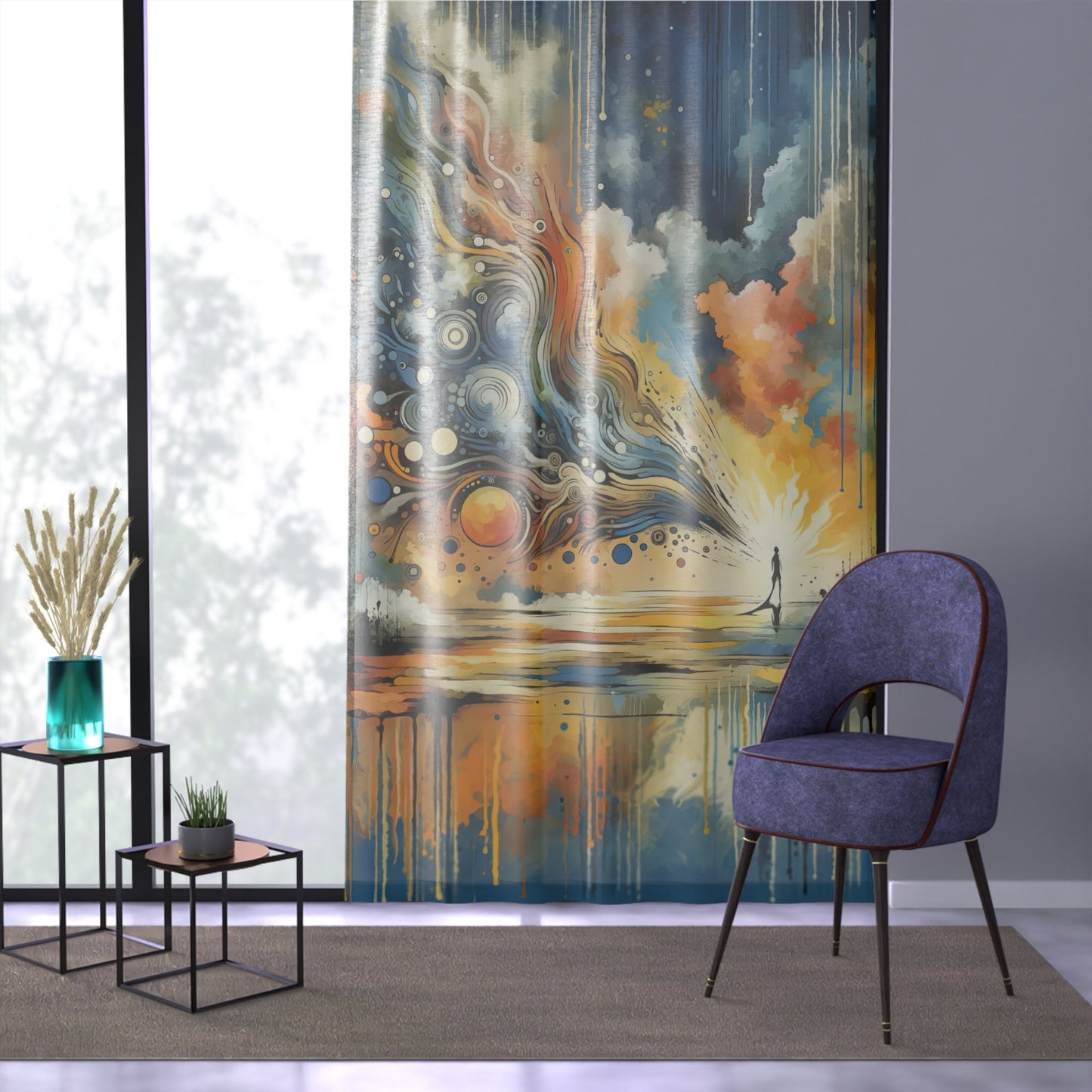 Intentional Awakening Reflection Window Curtain - ATUH.ART