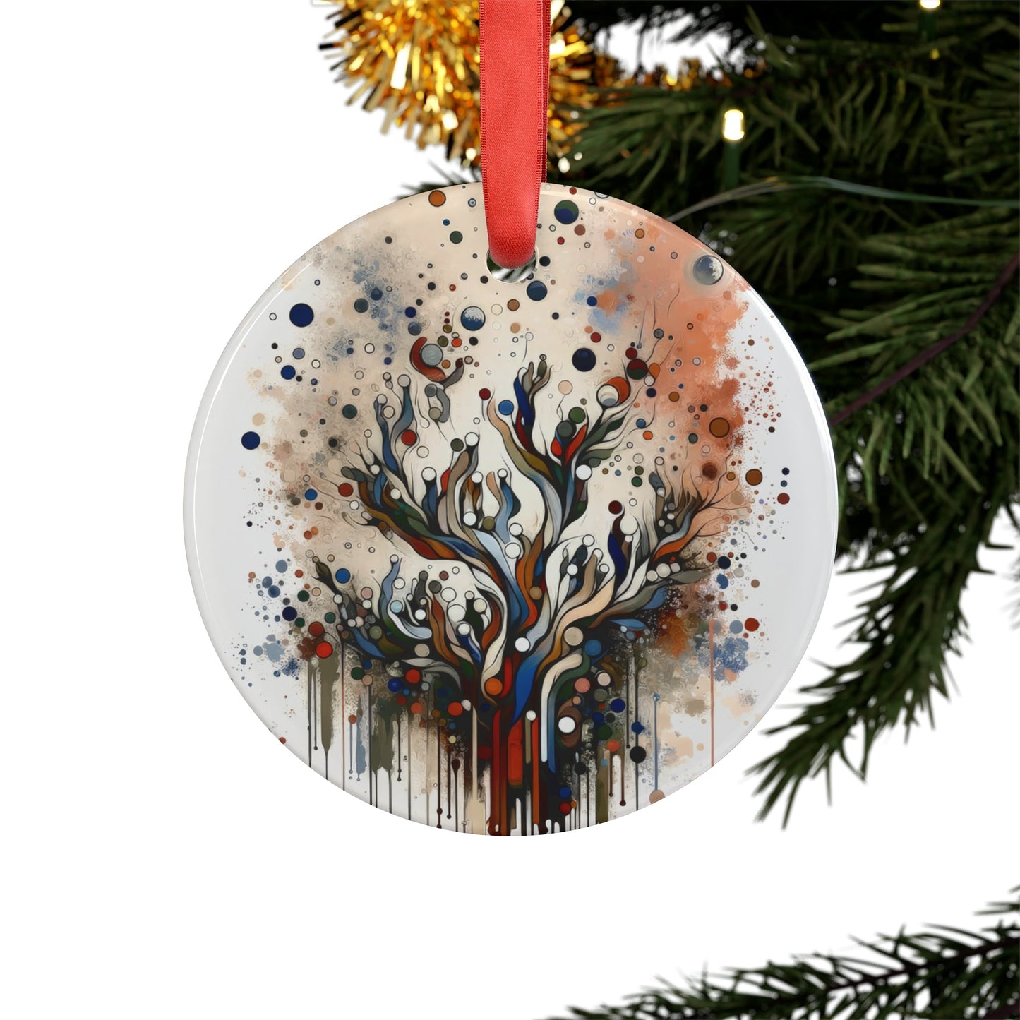 Intentional Unity Splashes Acrylic Ornament with Ribbon - ATUH.ART