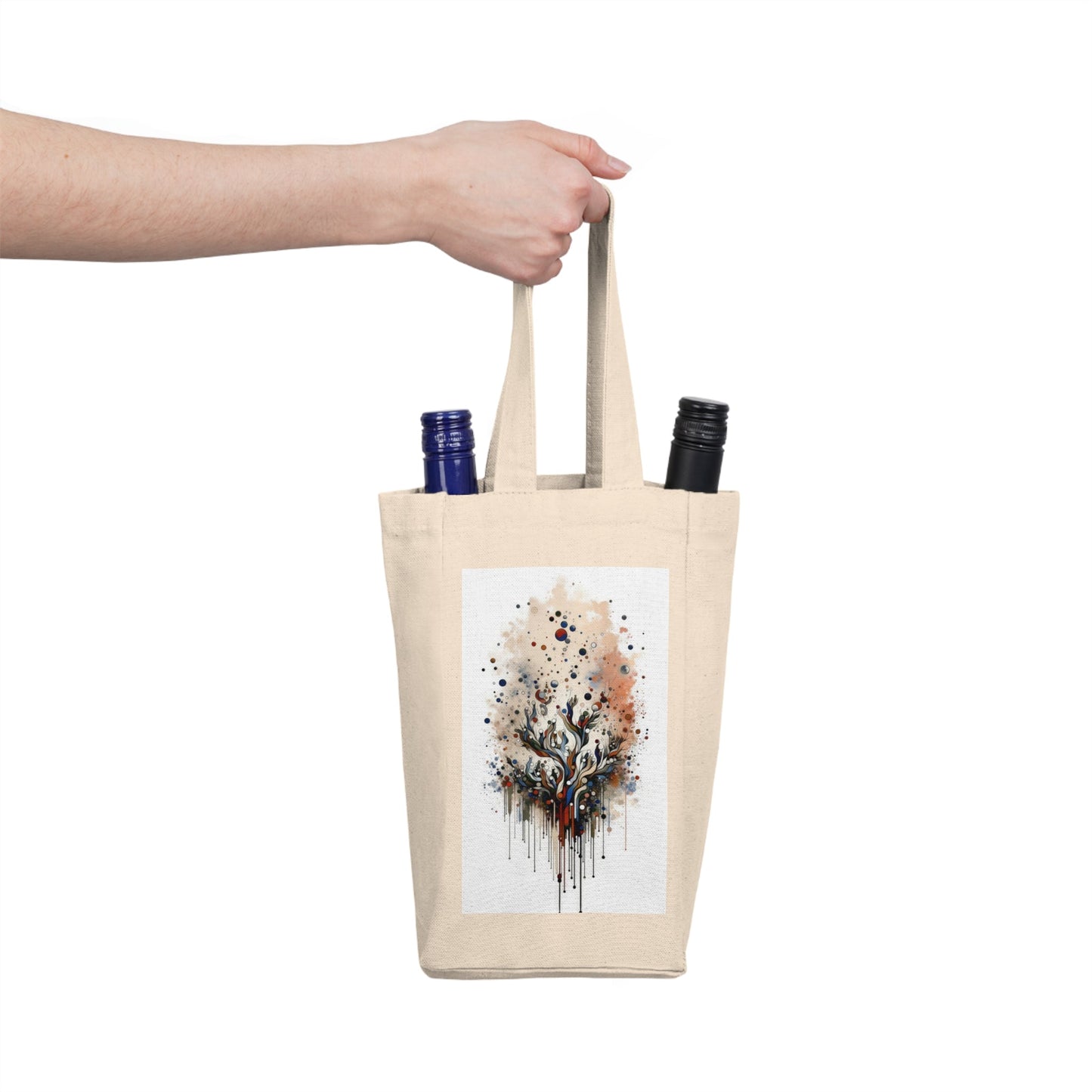Intentional Unity Splashes Double Wine Tote Bag - ATUH.ART