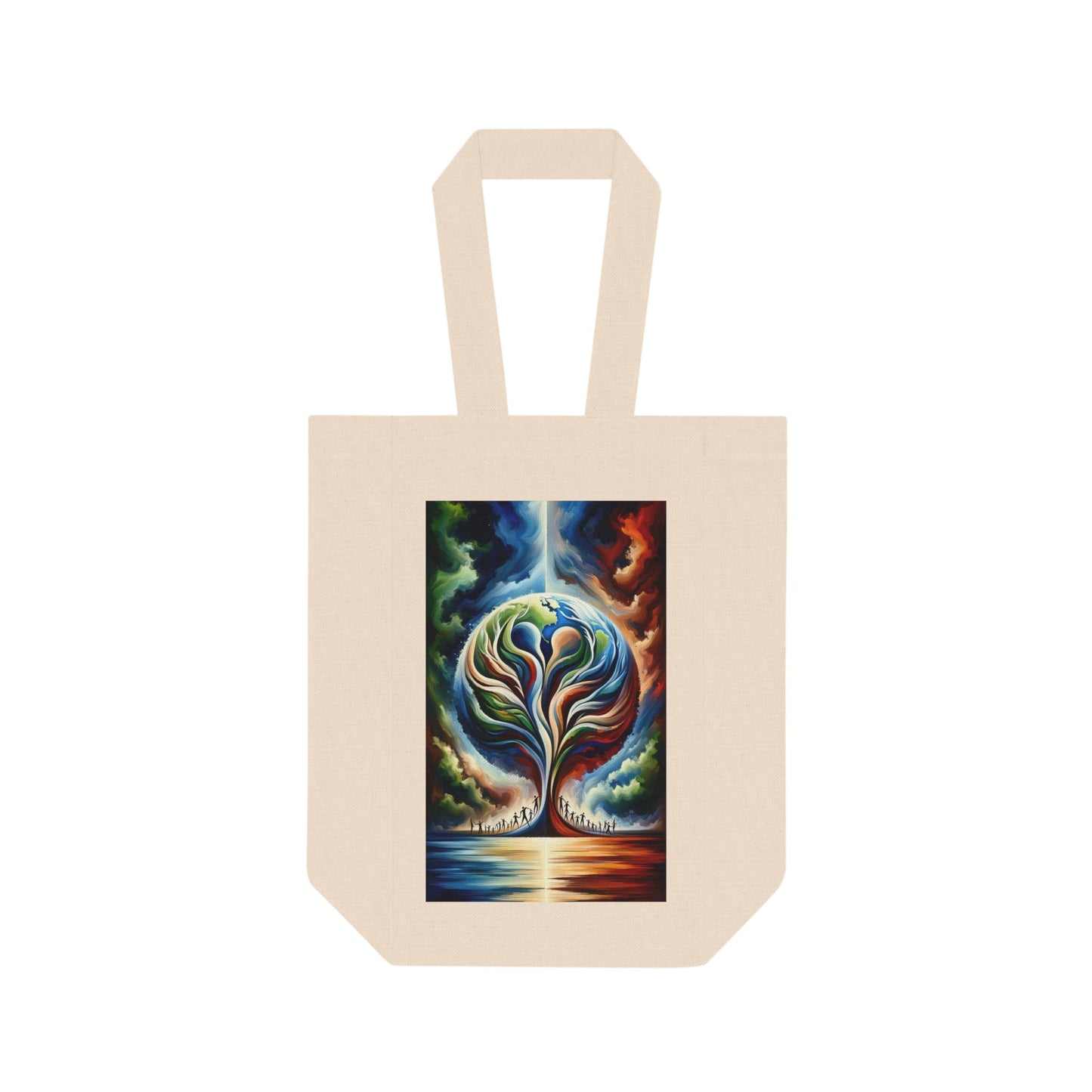 Interconnected Earth Advocates Double Wine Tote Bag - ATUH.ART