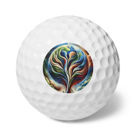 Interconnected Earth Advocates Golf Balls, 6pcs - ATUH.ART