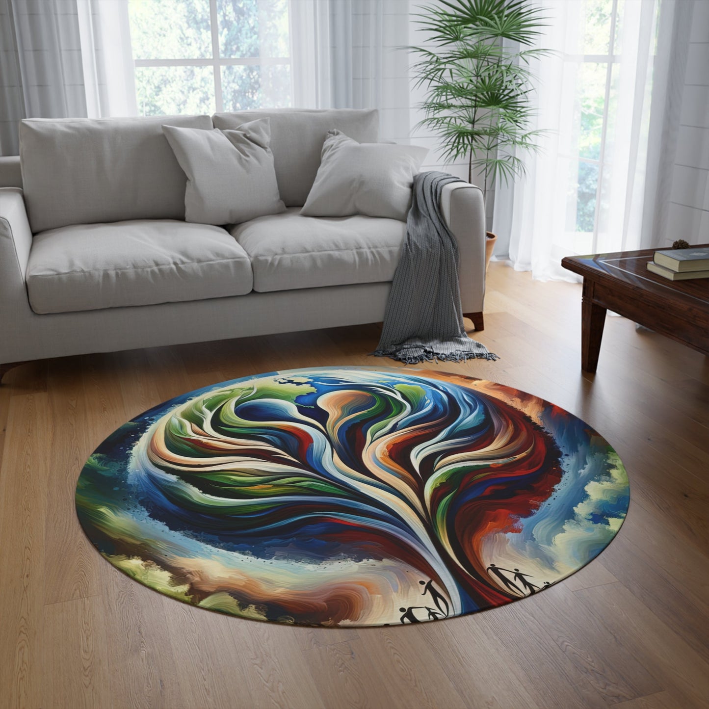 Interconnected Earth Advocates Round Rug - ATUH.ART