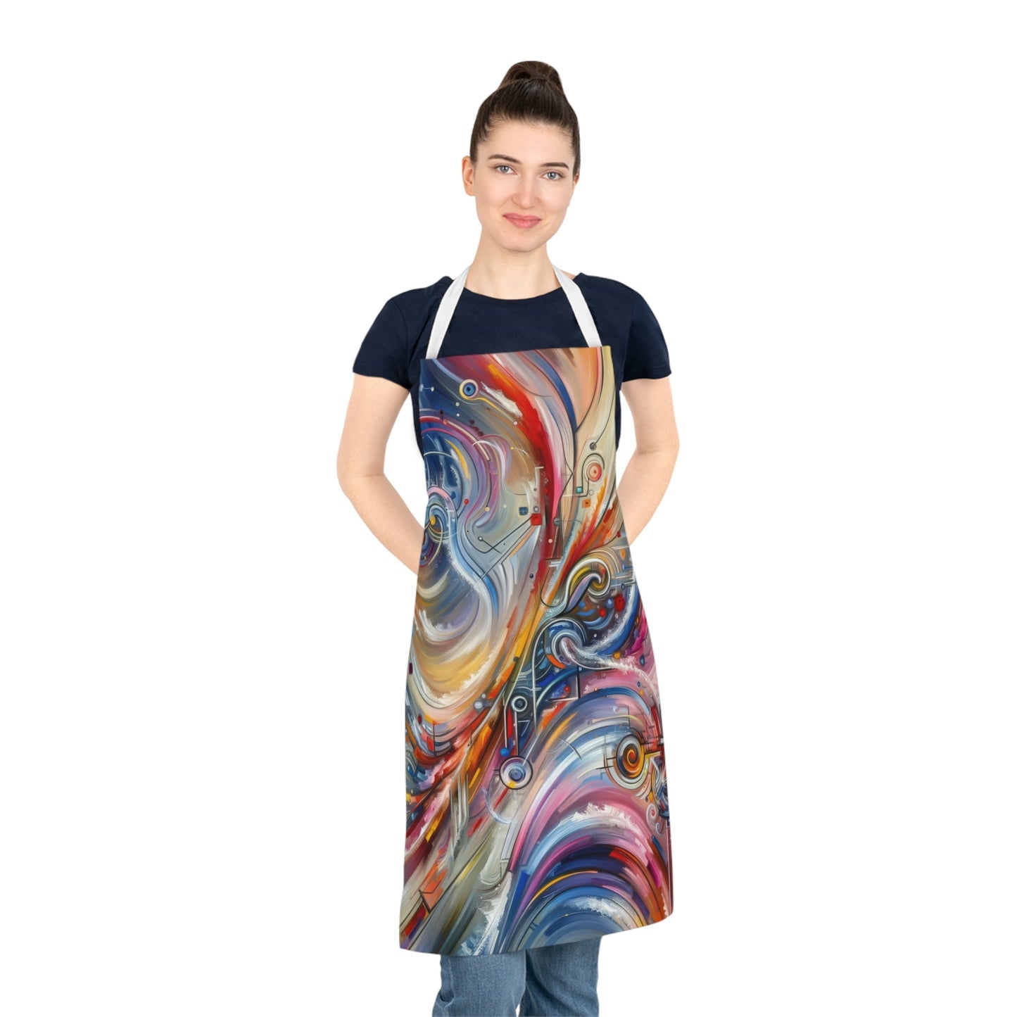 Interconnectivity Tachism Dynamics Adult Apron (AOP) - ATUH.ART