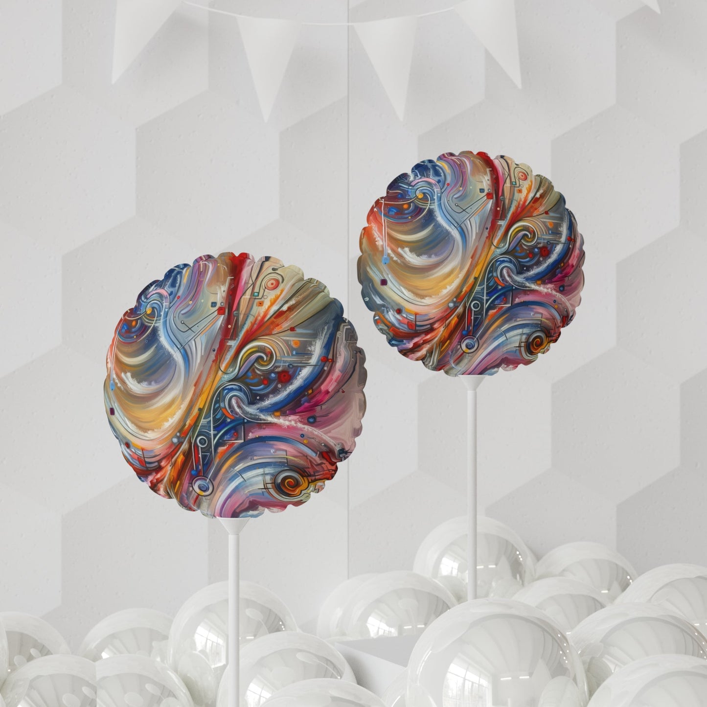 Interconnectivity Tachism Dynamics Balloon (Round and Heart-shaped), 11" - ATUH.ART