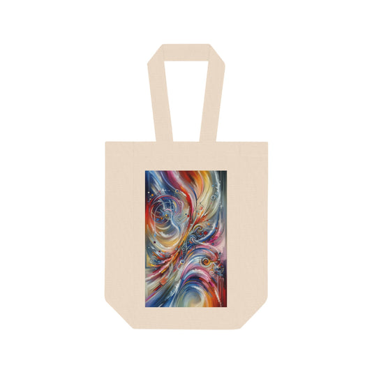 Interconnectivity Tachism Dynamics Double Wine Tote Bag - ATUH.ART