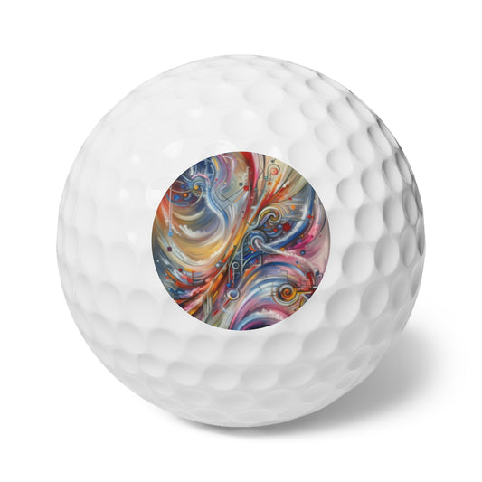 Interconnectivity Tachism Dynamics Golf Balls, 6pcs - ATUH.ART