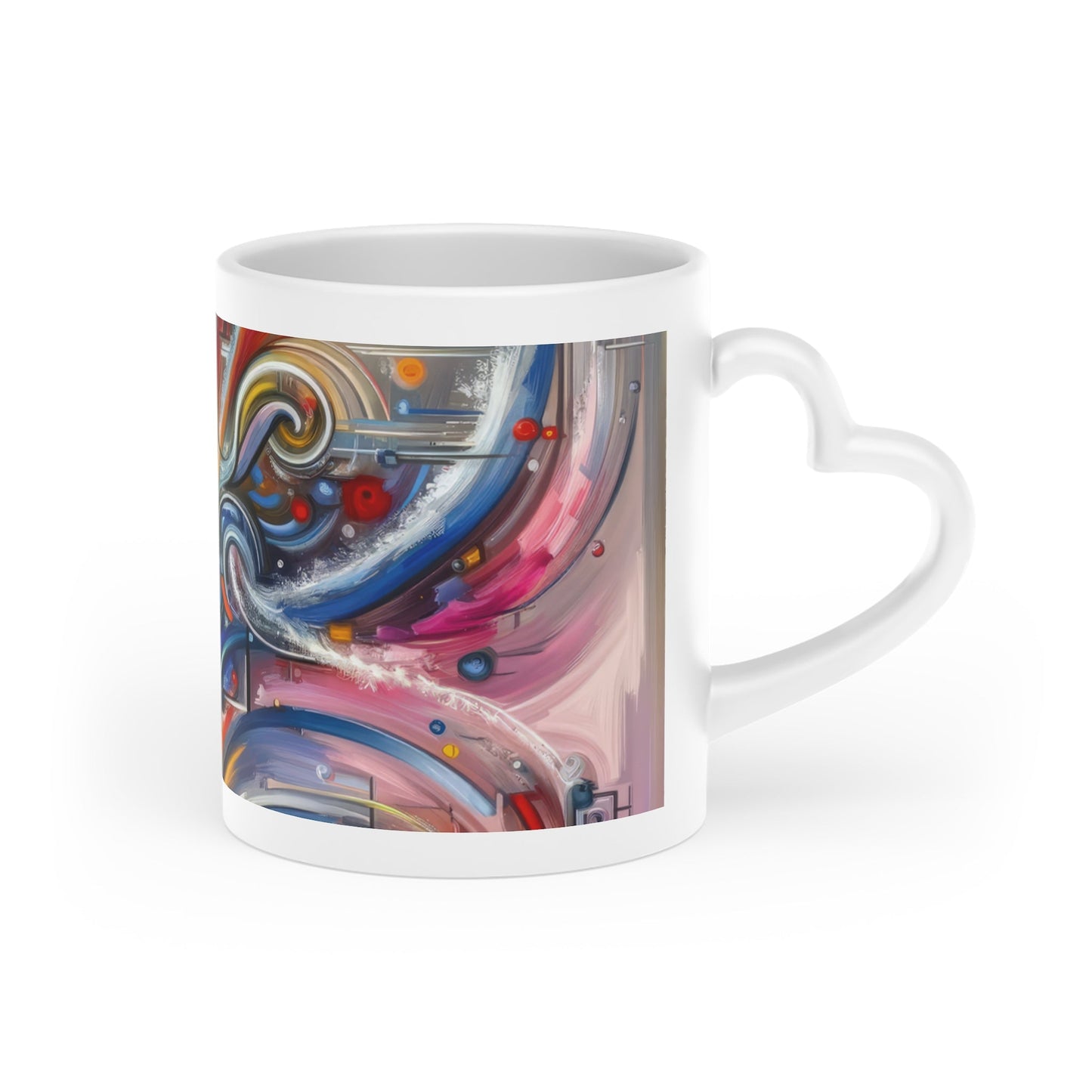 Interconnectivity Tachism Dynamics Heart-Shaped Mug - ATUH.ART