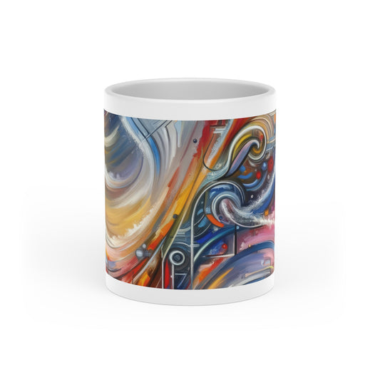 Interconnectivity Tachism Dynamics Heart-Shaped Mug - ATUH.ART
