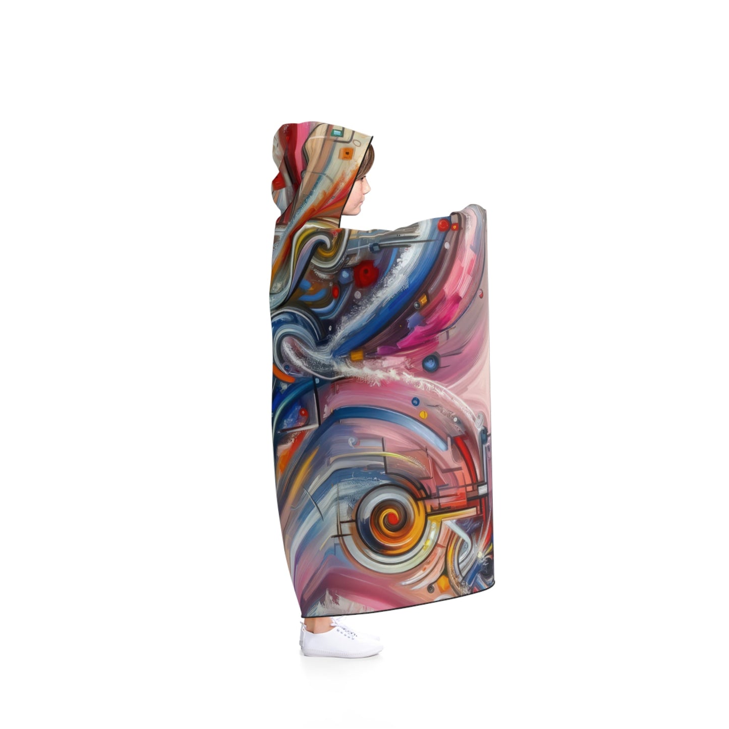 Interconnectivity Tachism Dynamics Hooded Blanket - ATUH.ART