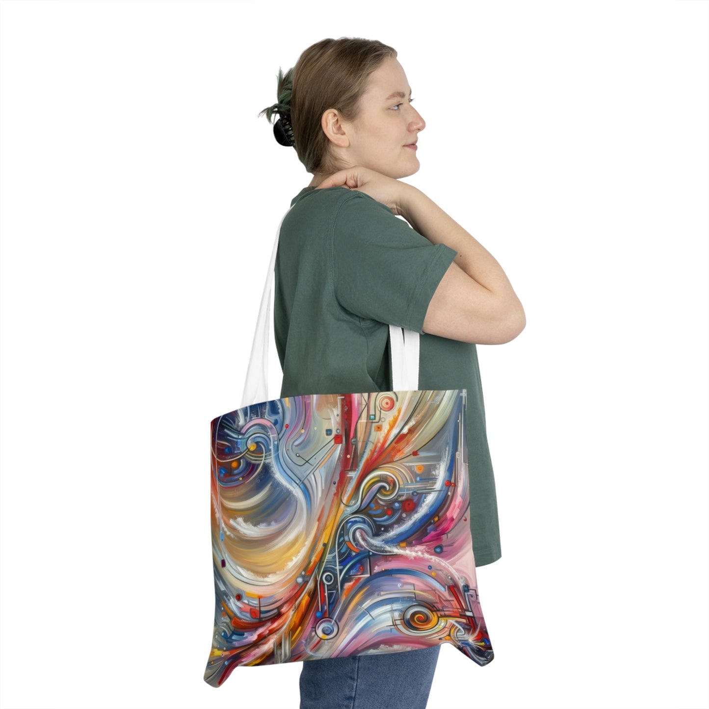 Interconnectivity Tachism Dynamics Shoulder Tote Bag (AOP) - ATUH.ART