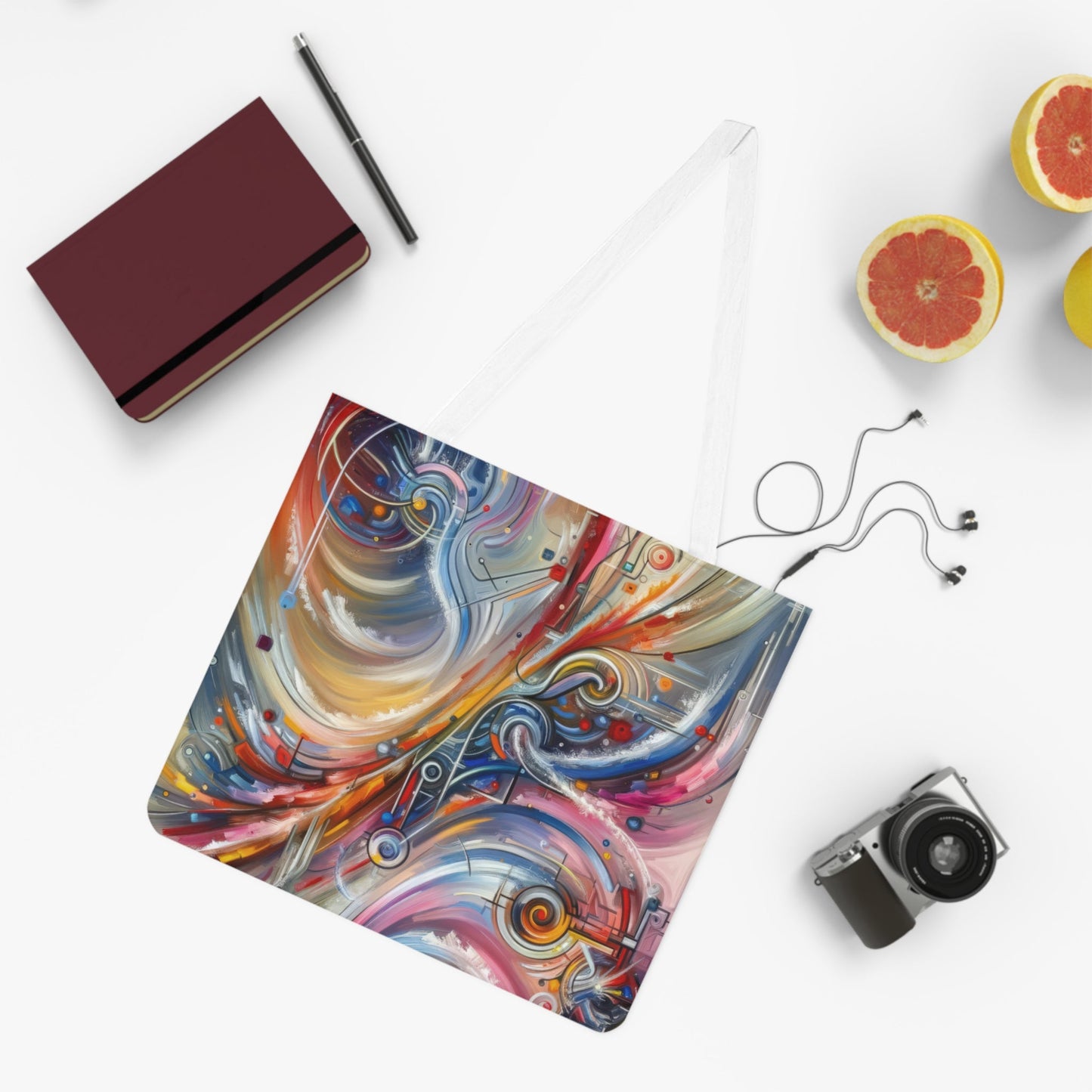 Interconnectivity Tachism Dynamics Shoulder Tote Bag (AOP) - ATUH.ART