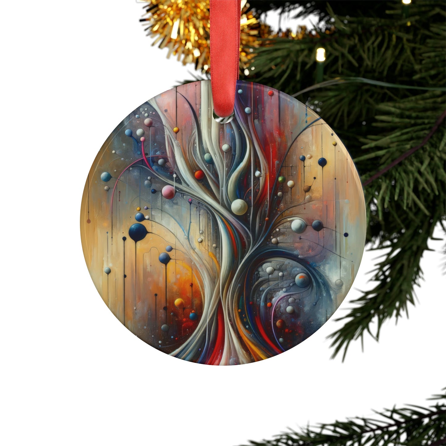 Invisible Threads Influence Acrylic Ornament with Ribbon - ATUH.ART