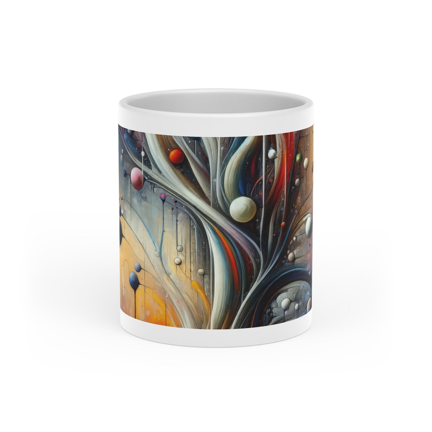 Invisible Threads Influence Heart-Shaped Mug - ATUH.ART