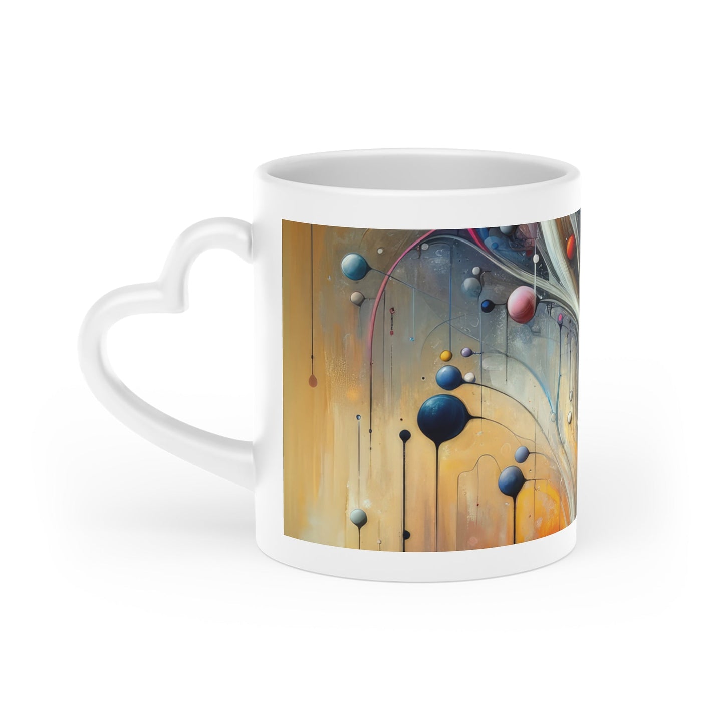 Invisible Threads Influence Heart-Shaped Mug - ATUH.ART