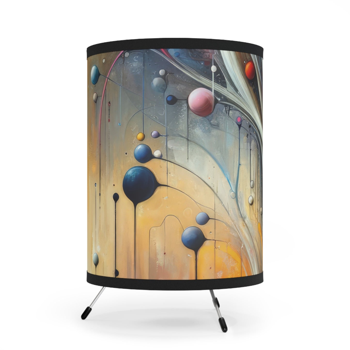 Invisible Threads Influence Tripod Lamp with High-Res Printed Shade, US\CA plug - ATUH.ART