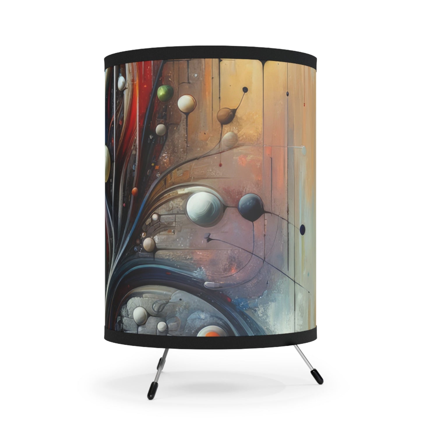 Invisible Threads Influence Tripod Lamp with High-Res Printed Shade, US\CA plug - ATUH.ART