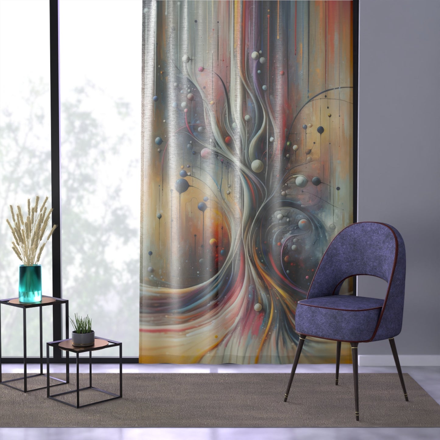 Invisible Threads Influence Window Curtain - ATUH.ART