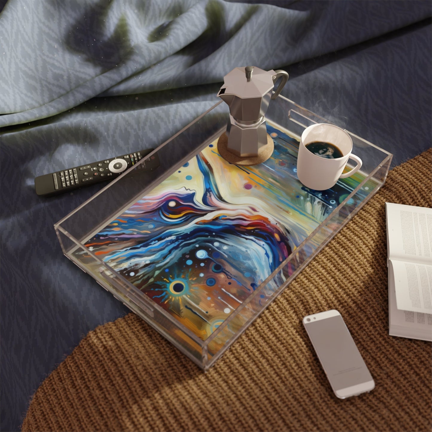 Journey Embrace Tachism Acrylic Serving Tray - ATUH.ART