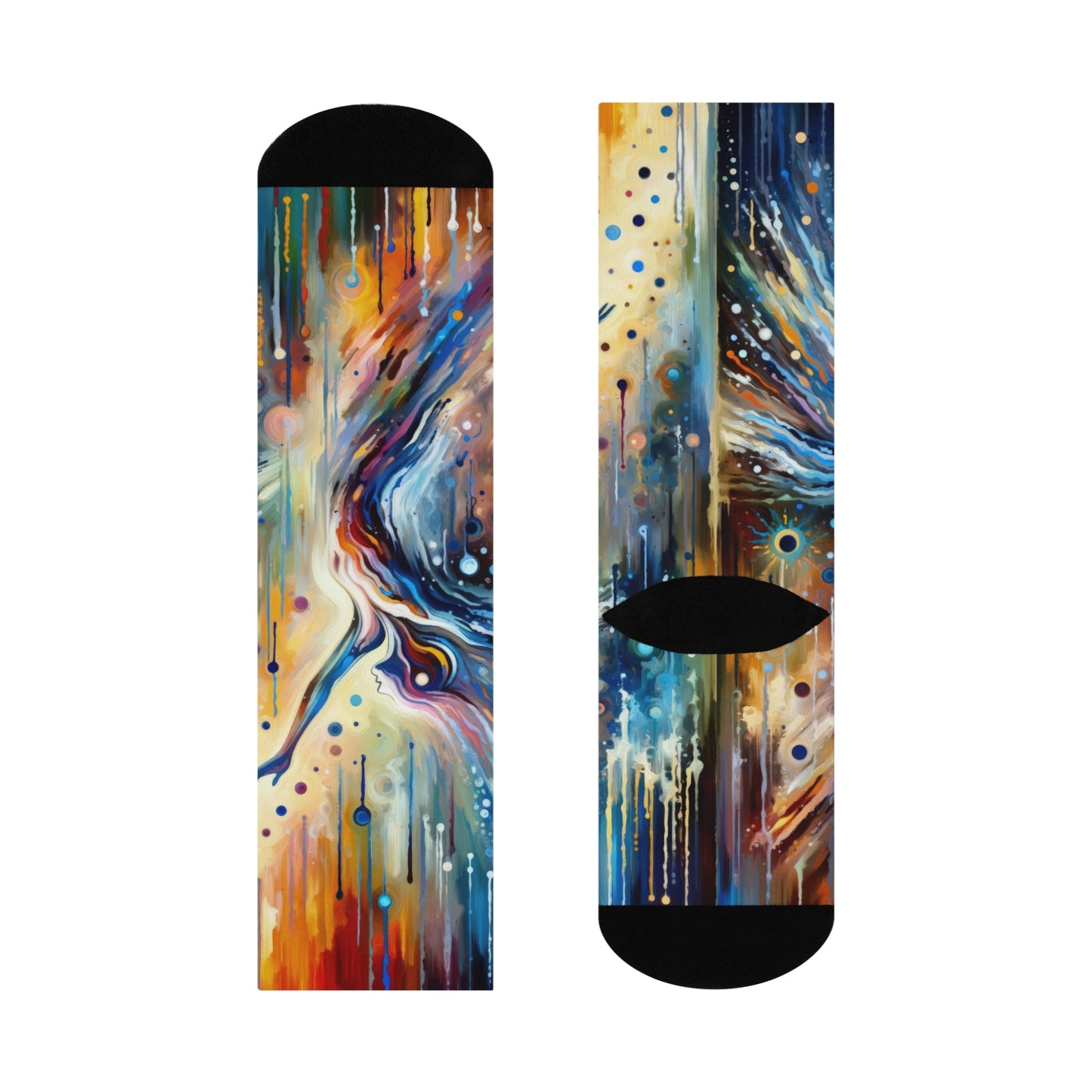 Journey Embrace Tachism Cushioned Crew Socks - ATUH.ART