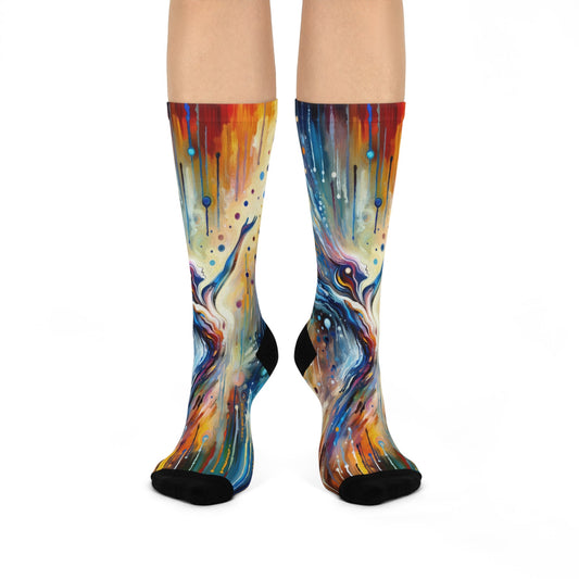 Journey Embrace Tachism Cushioned Crew Socks - ATUH.ART