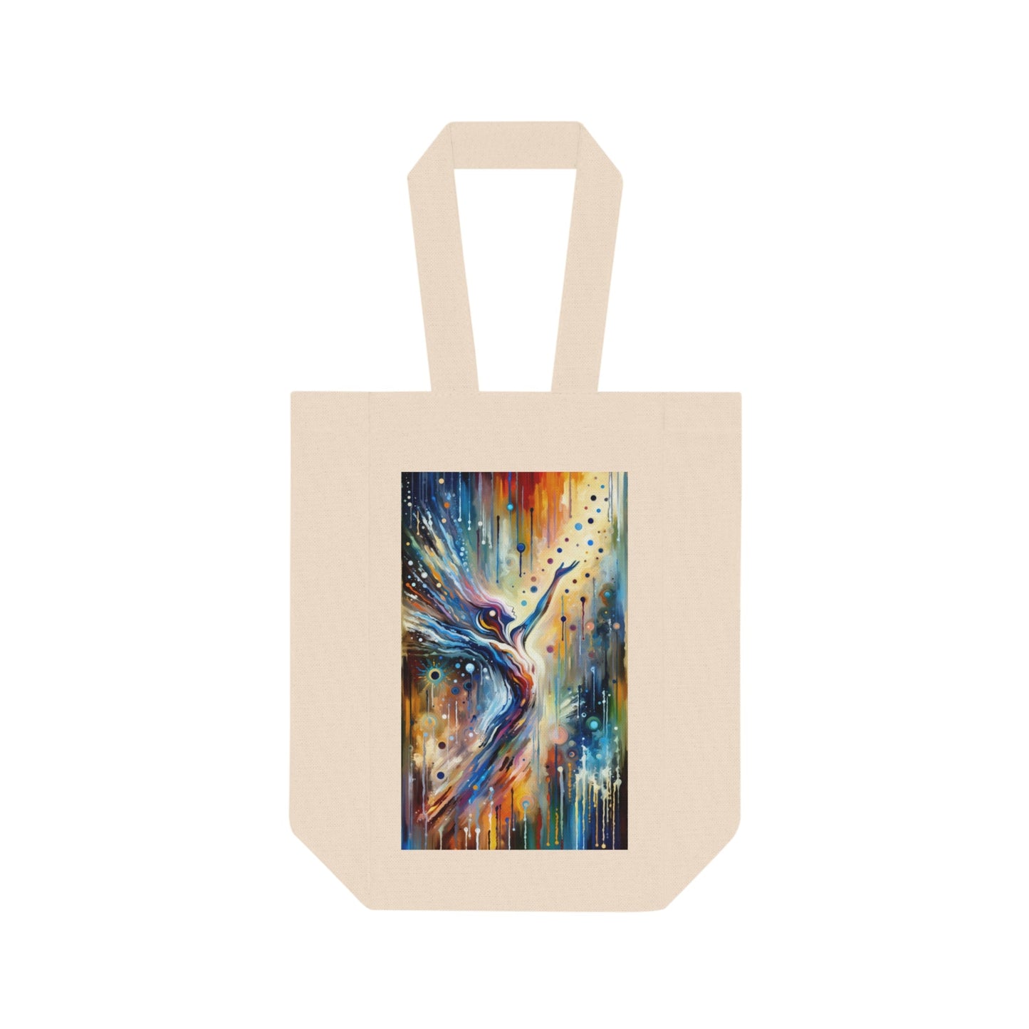 Journey Embrace Tachism Double Wine Tote Bag - ATUH.ART