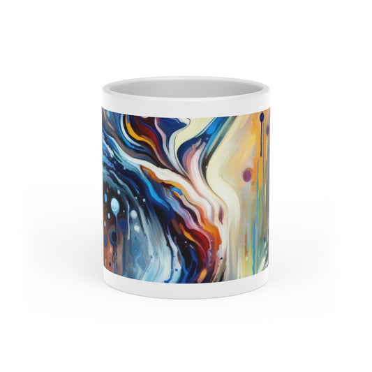 Journey Embrace Tachism Heart-Shaped Mug - ATUH.ART
