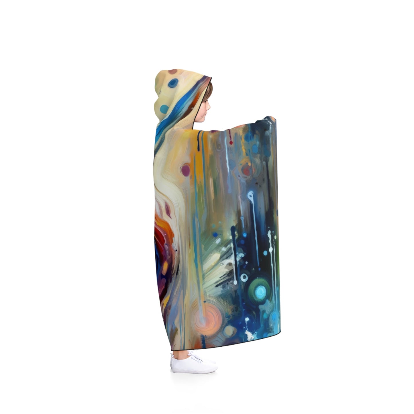 Journey Embrace Tachism Hooded Blanket - ATUH.ART