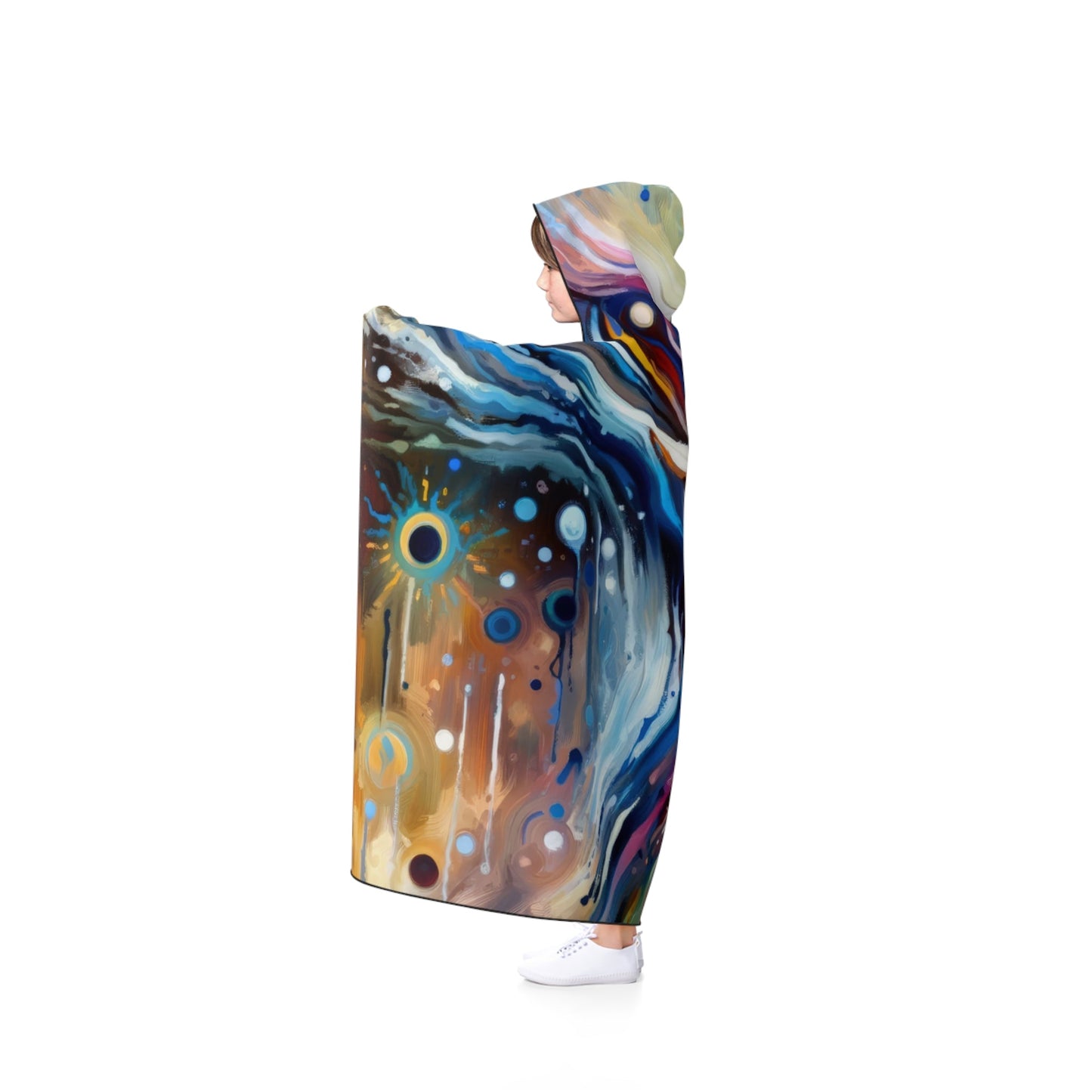 Journey Embrace Tachism Hooded Blanket - ATUH.ART