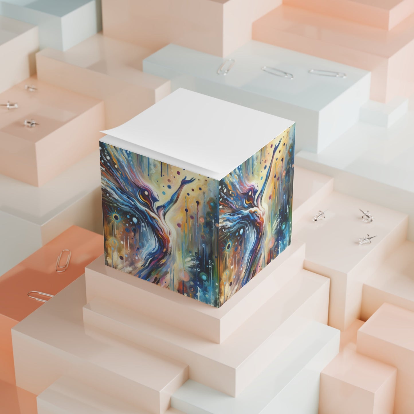 Journey Embrace Tachism Note Cube - ATUH.ART