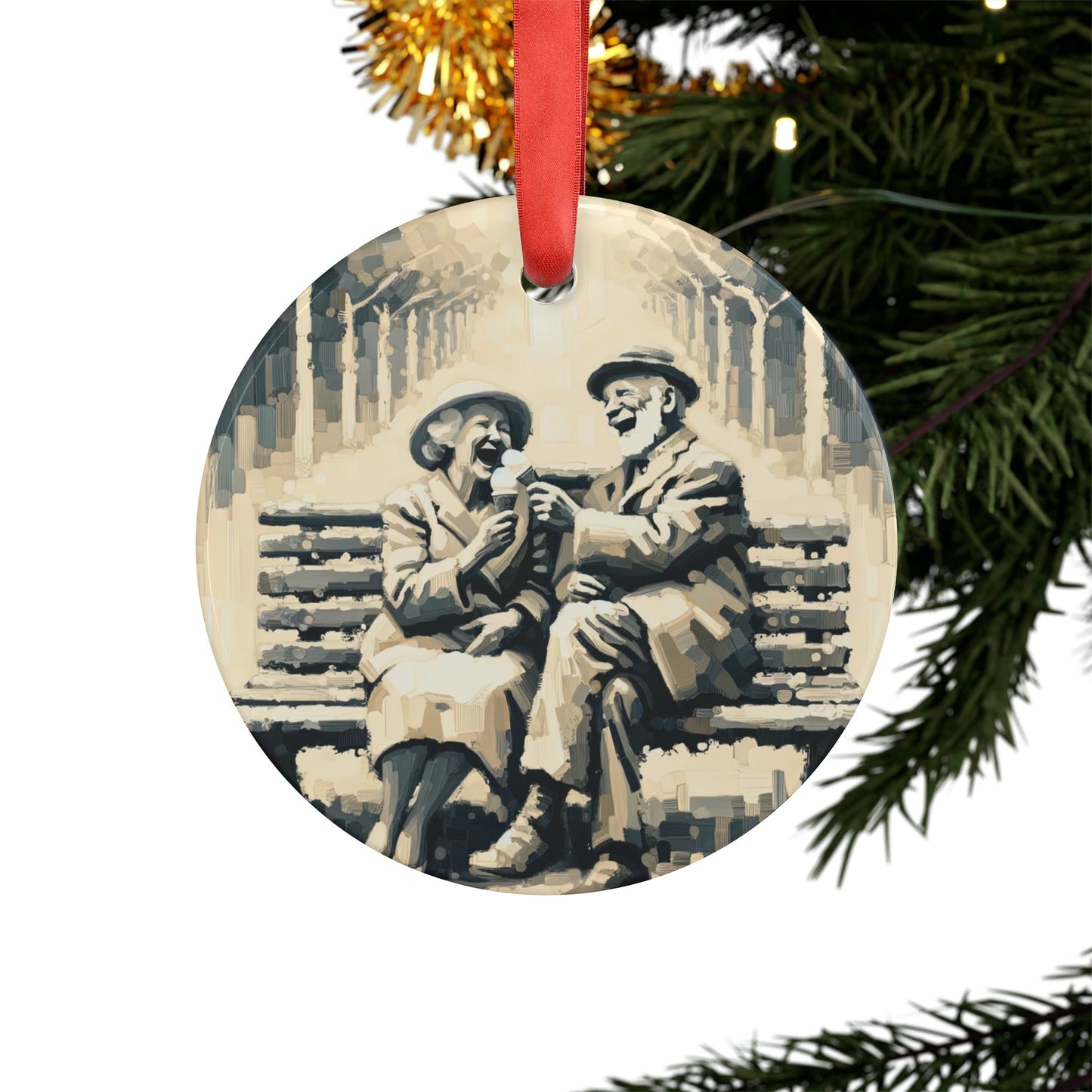 Joyful Companionship Serenity Acrylic Ornament with Ribbon - ATUH.ART