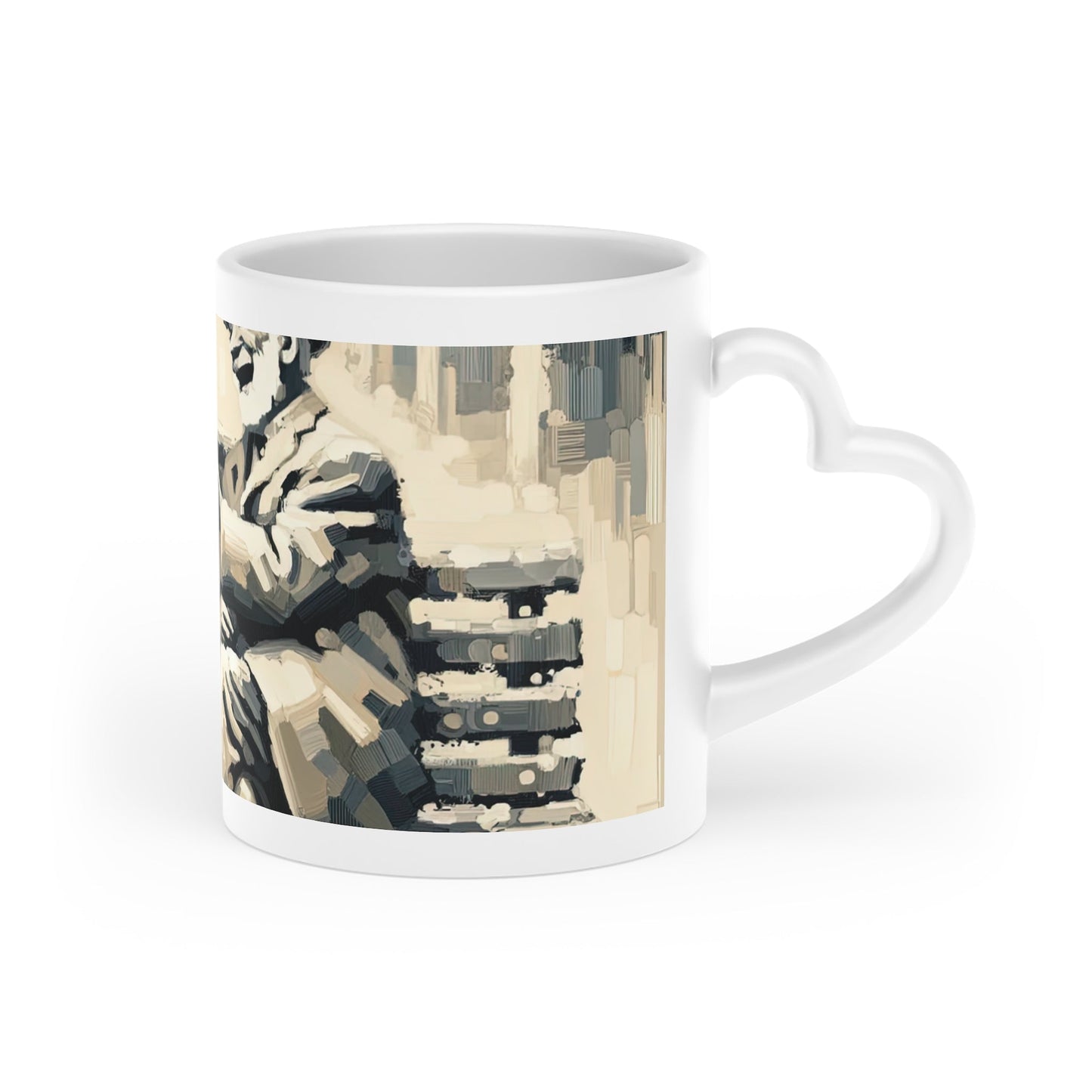 Joyful Companionship Serenity Heart-Shaped Mug - ATUH.ART