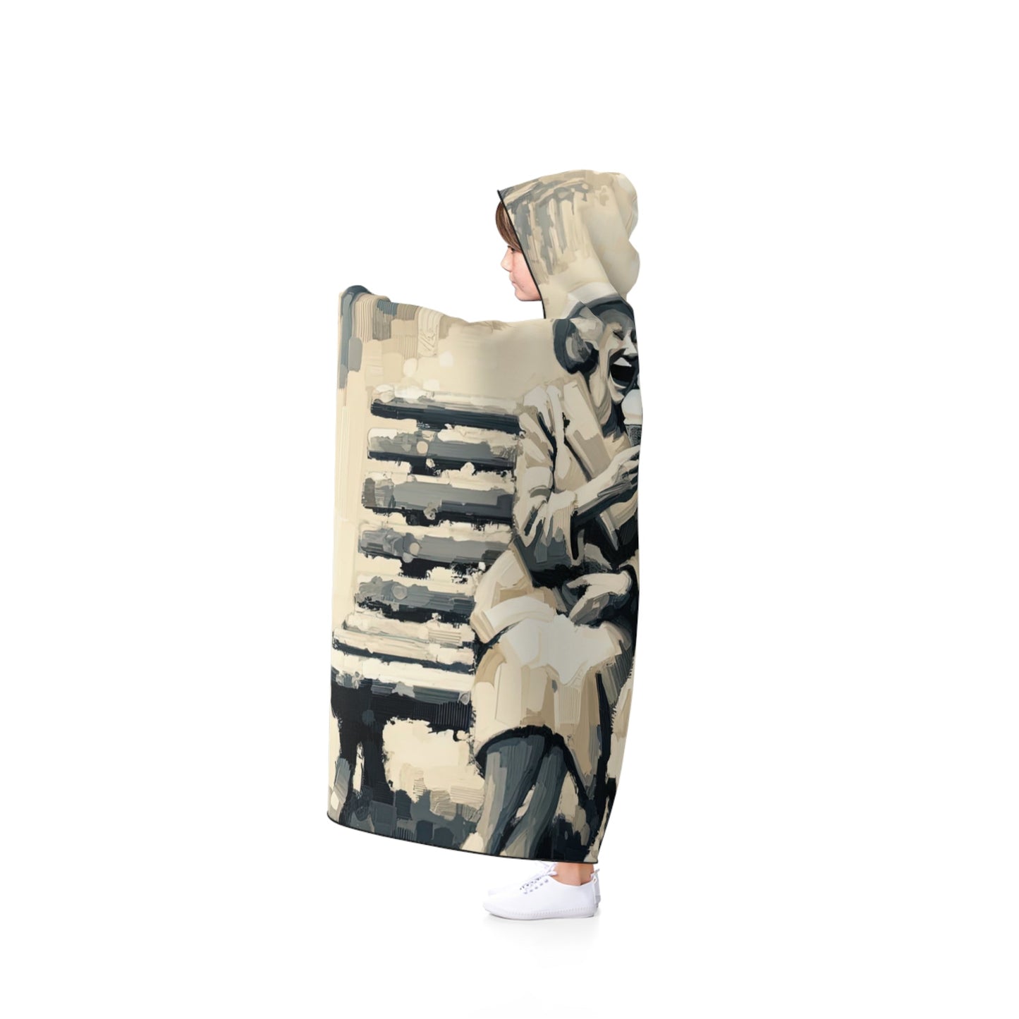 Joyful Companionship Serenity Hooded Blanket - ATUH.ART