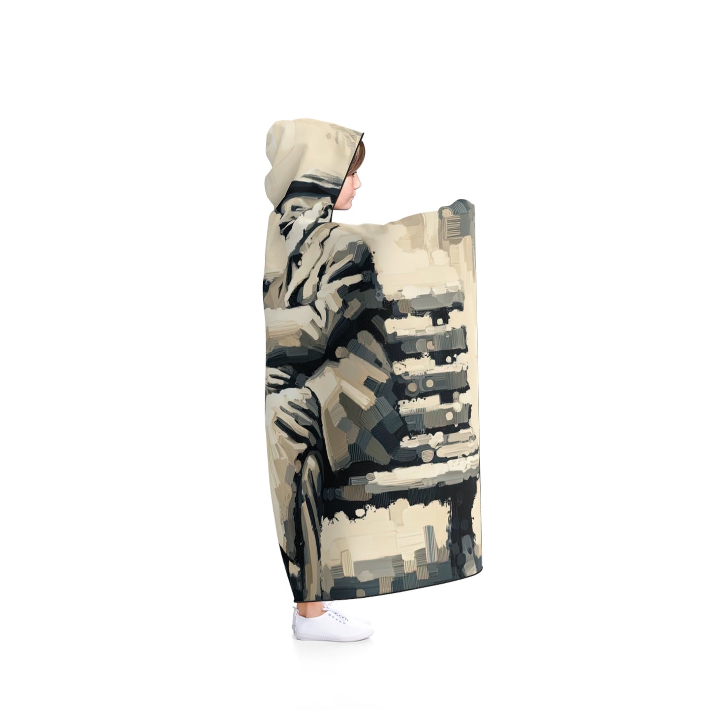 Joyful Companionship Serenity Hooded Blanket - ATUH.ART