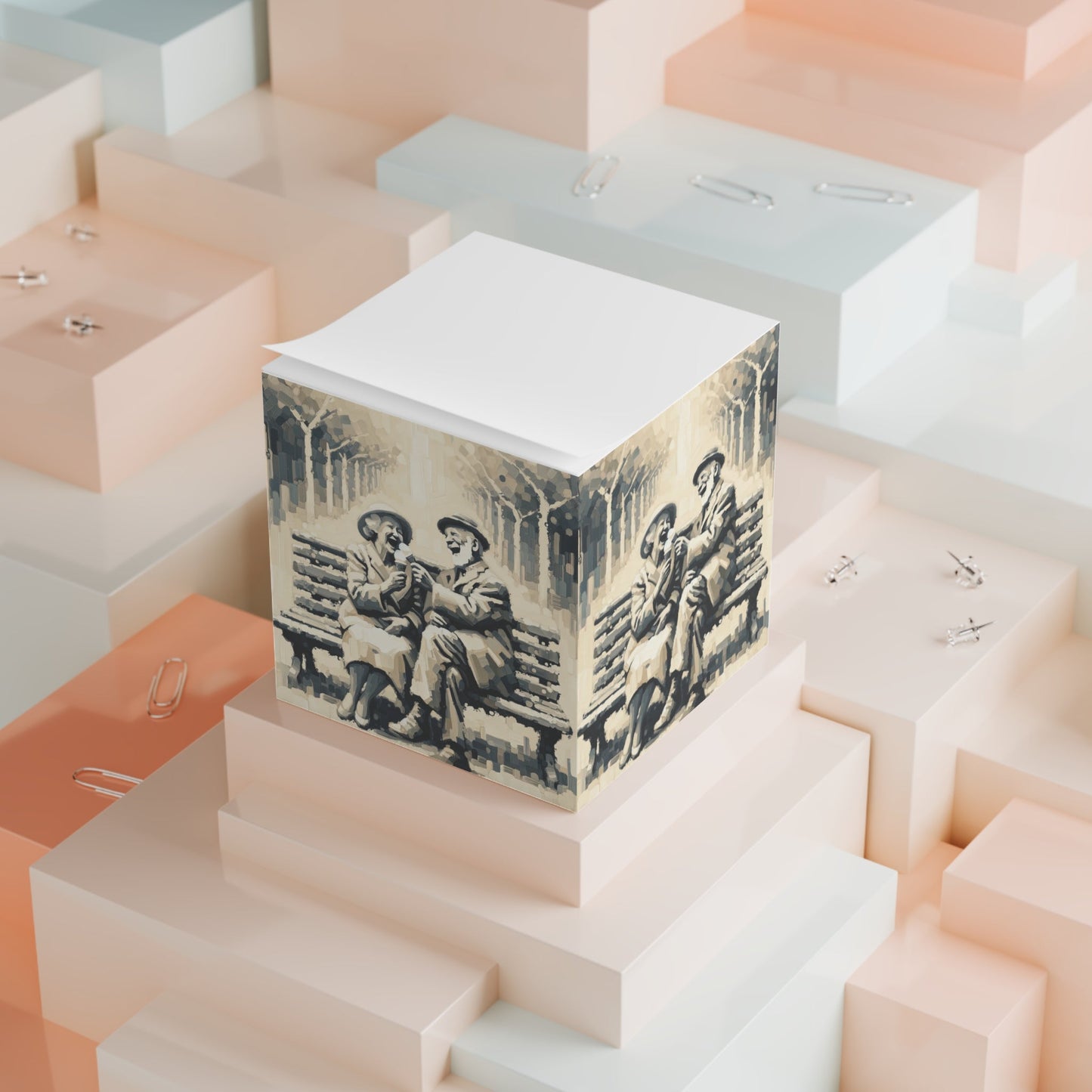 Joyful Companionship Serenity Note Cube - ATUH.ART