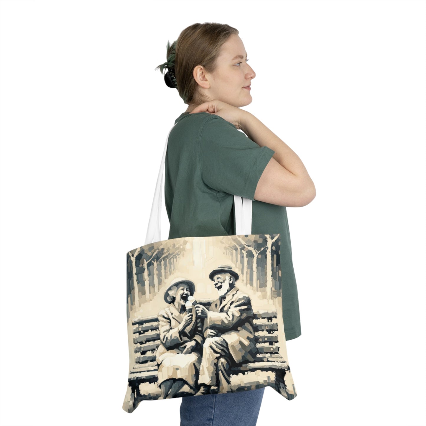 Joyful Companionship Serenity Shoulder Tote Bag (AOP) - ATUH.ART
