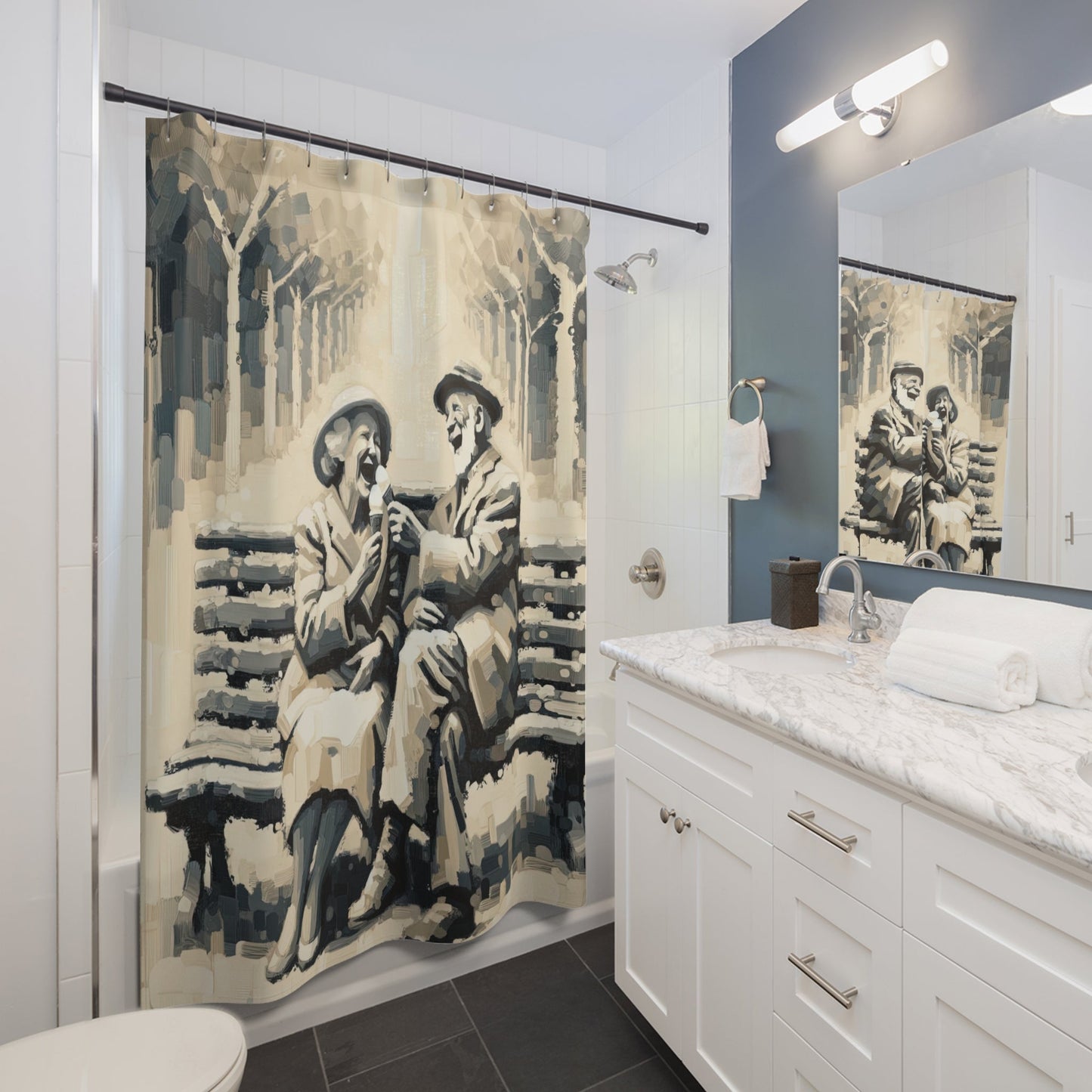 Joyful Companionship Serenity Shower Curtains - ATUH.ART